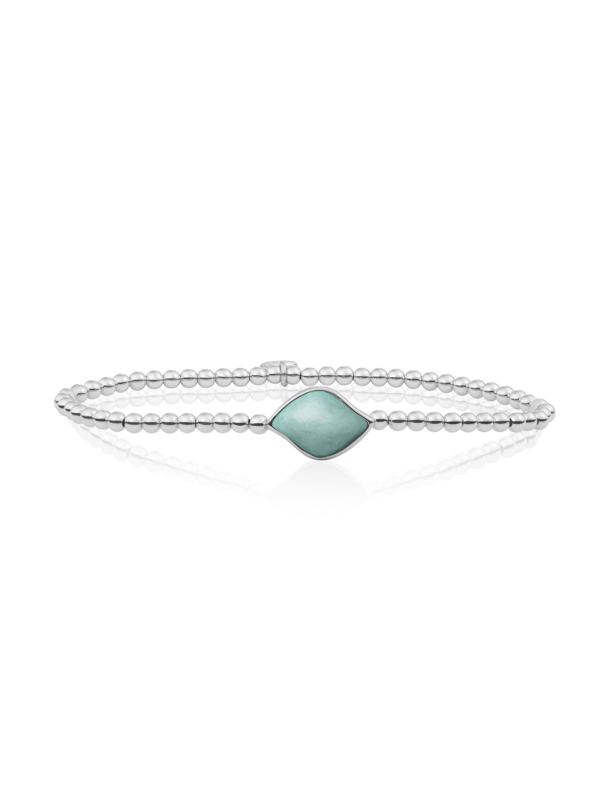 Blossom Armband Amazonite - Rhodium Plated