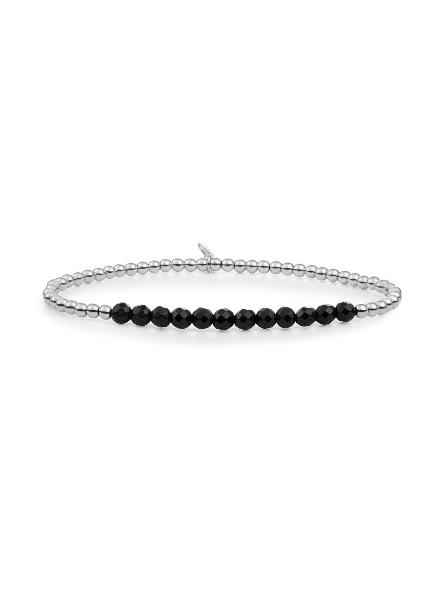 Universe Armband Onyx - Rhodium Plated