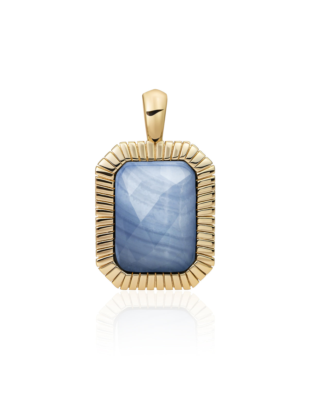 Baguette Pendant Blue Aventurine - Gold Plated