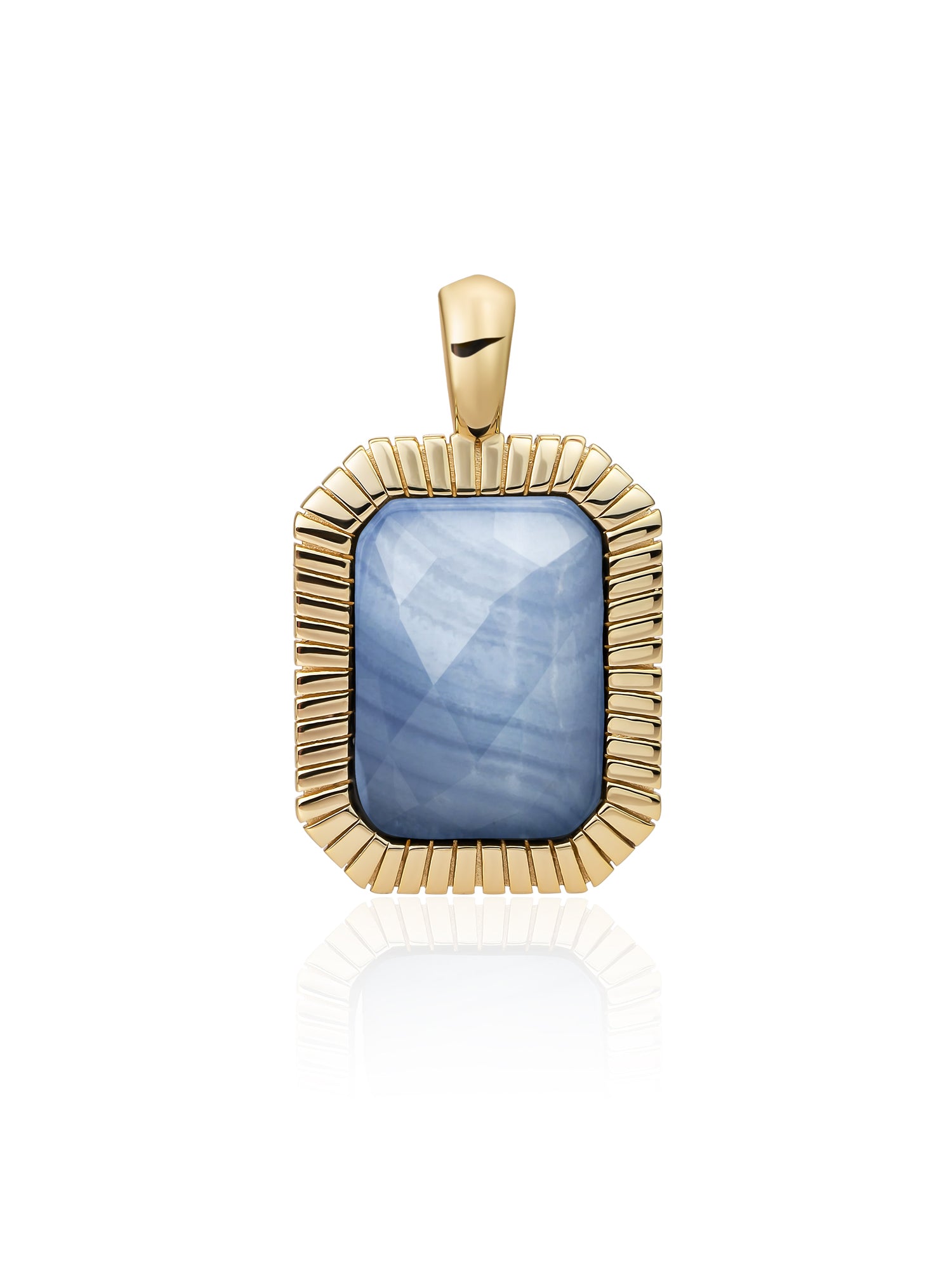 Baguette Pendant Blue Aventurine - Gold Plated