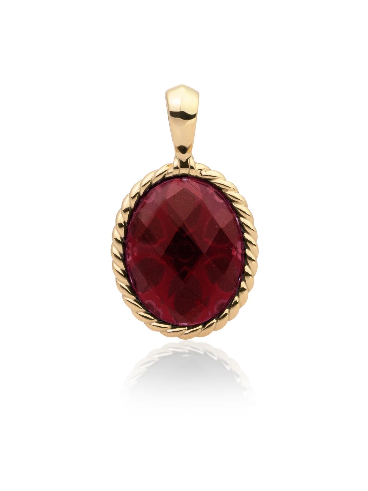 Twist Pendant Ruby Quartz - Gold Plated