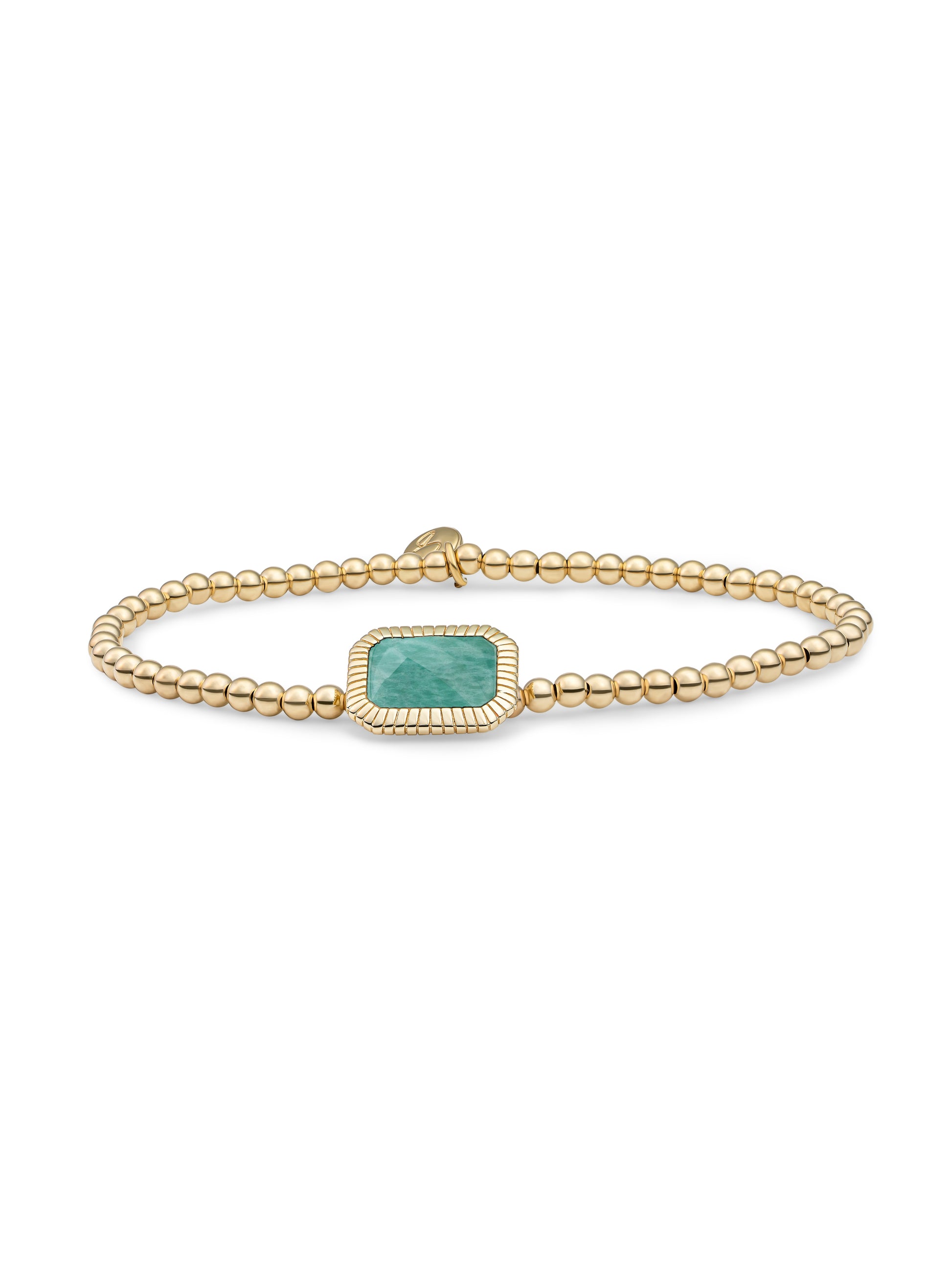 Baguette Armband Rich Green Amazonite - Gold Plated