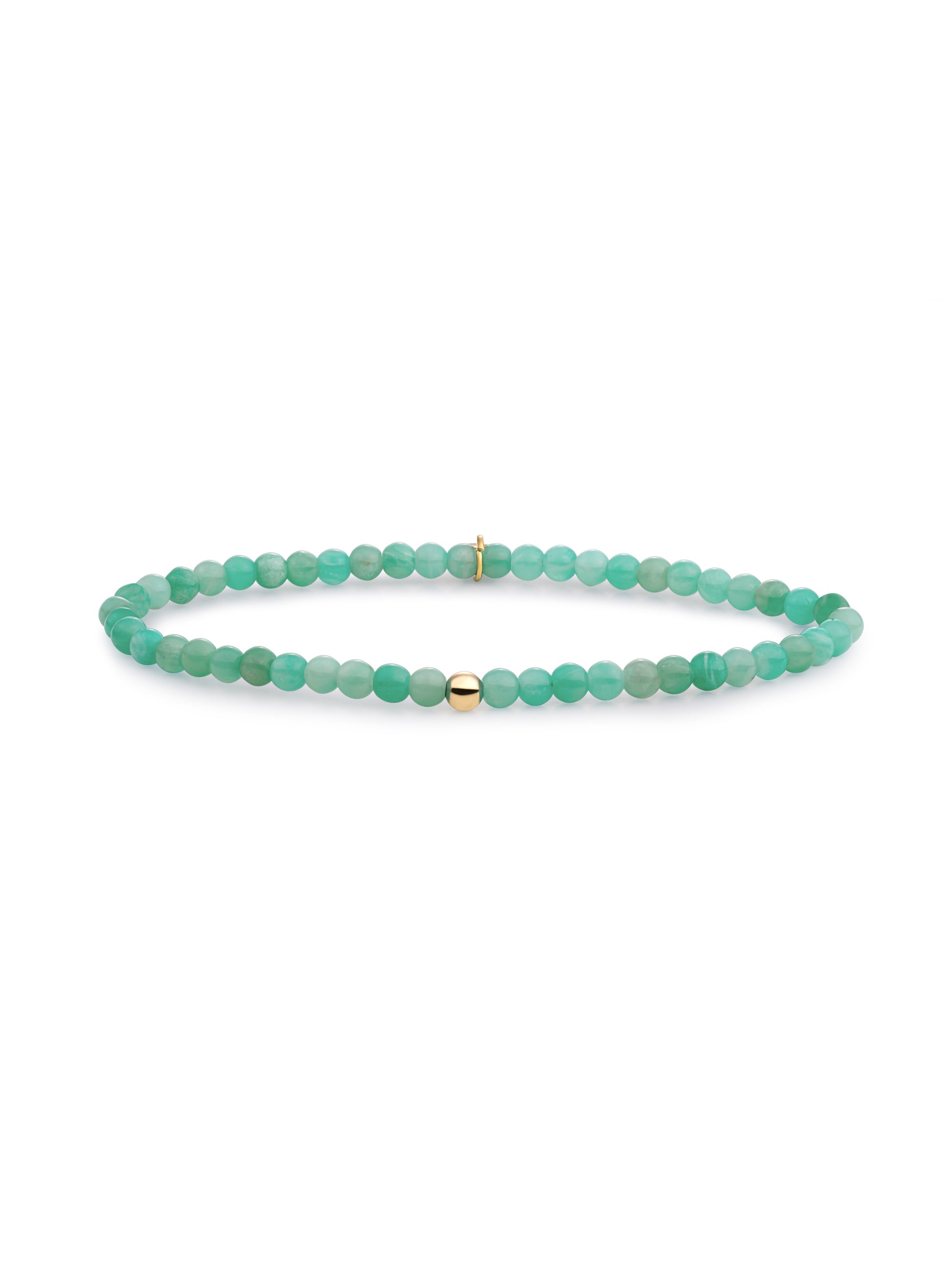 Saturn Armband Small Rich Green Amazonite - 0.00 / 0.00 / Rhodium Plated