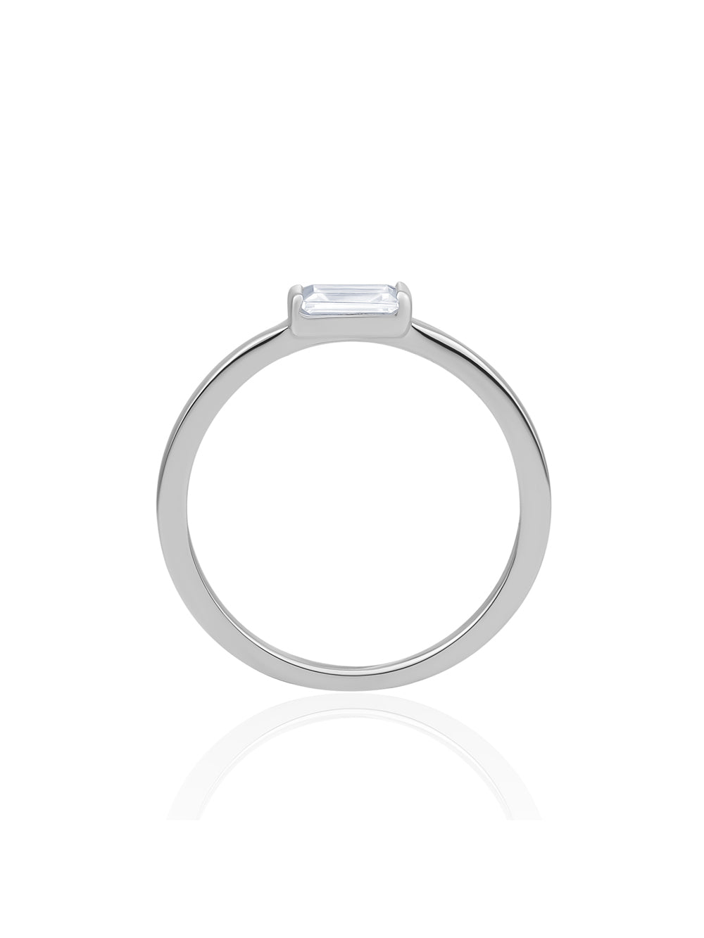 Baguette Ring Zirconia Zilver