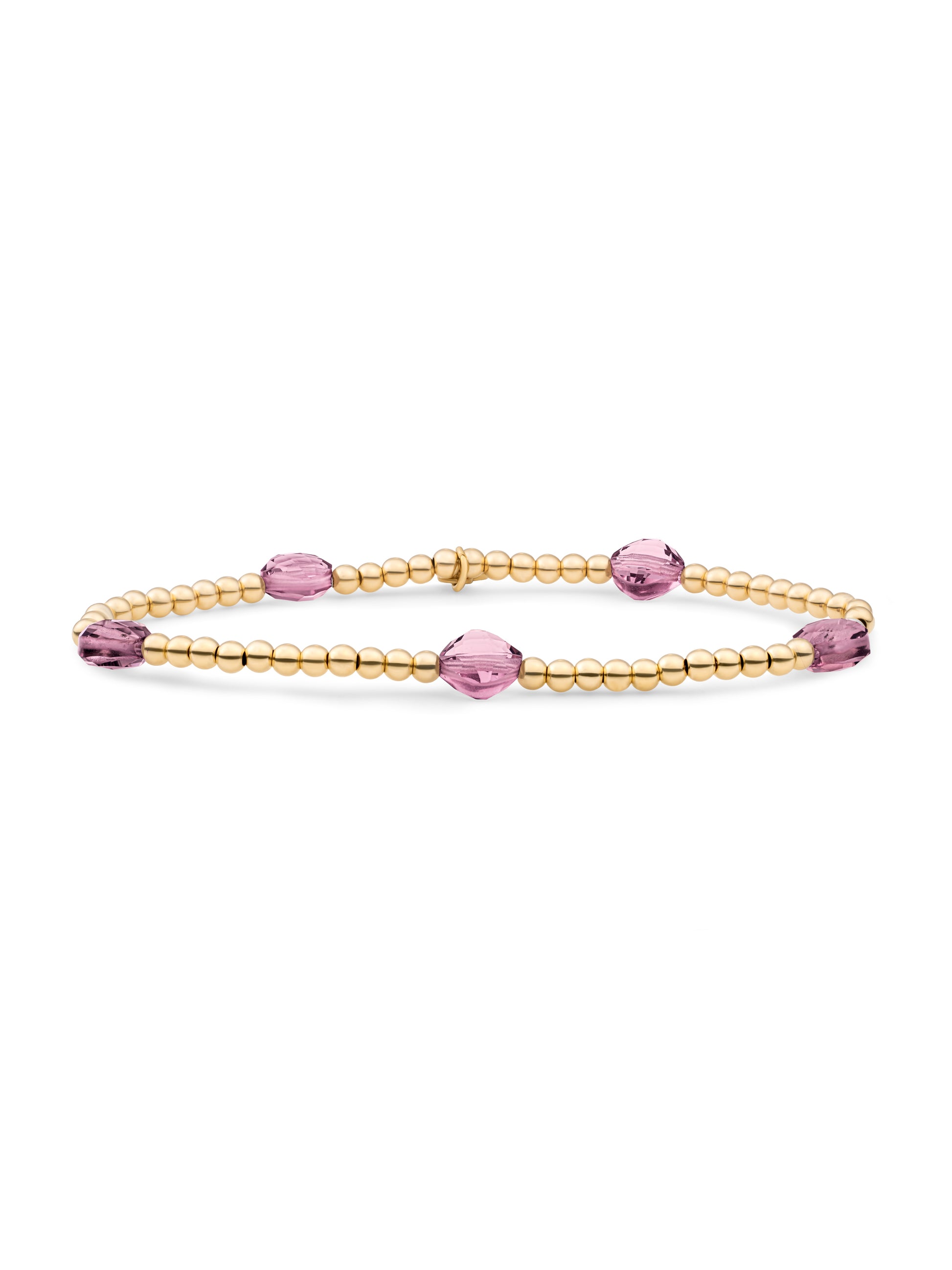 Cushion Cut Armband Aubergine Quartz - Gold Plated