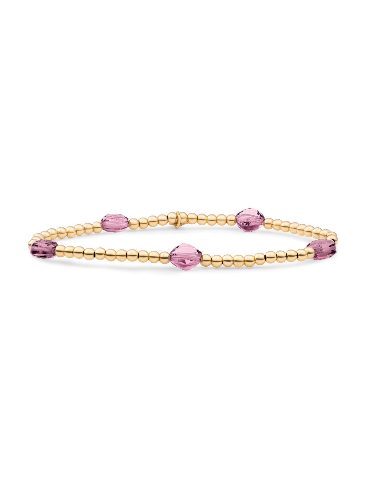 Cushion Cut Armband Aubergine Quartz - Gold Plated