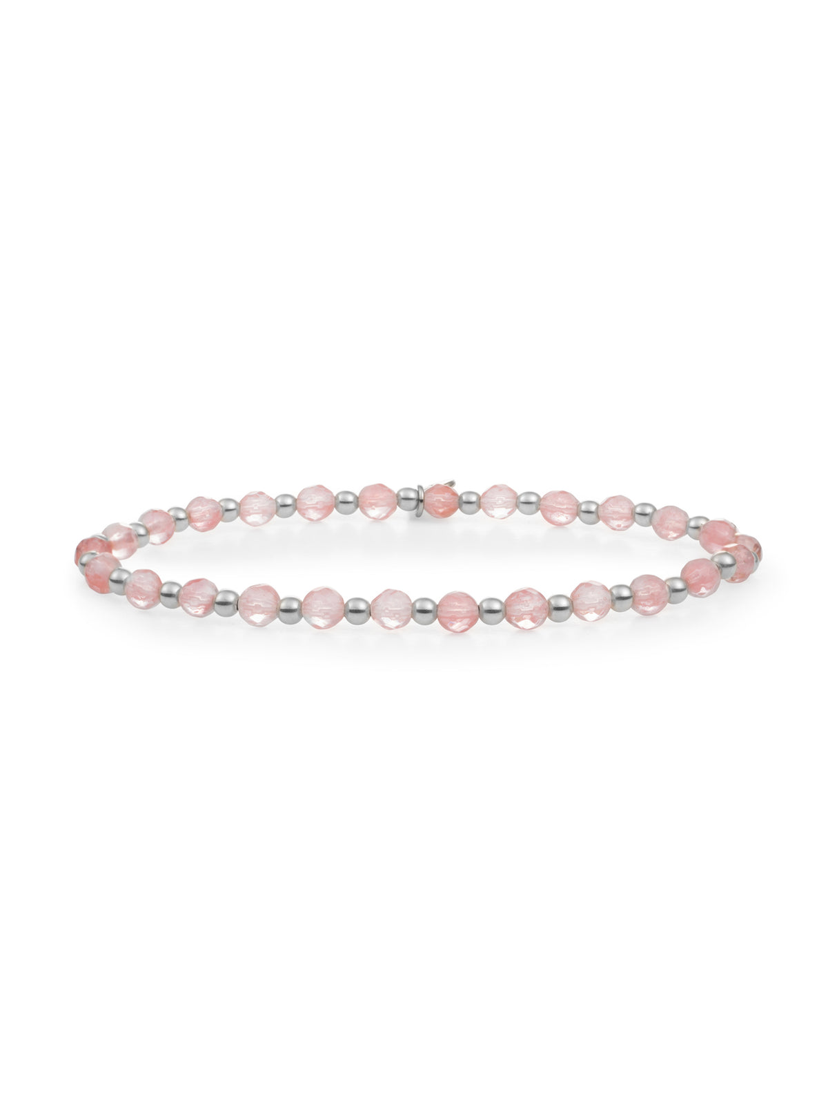 Interstellar Armband Cherry Quartz - Rhodium Plated