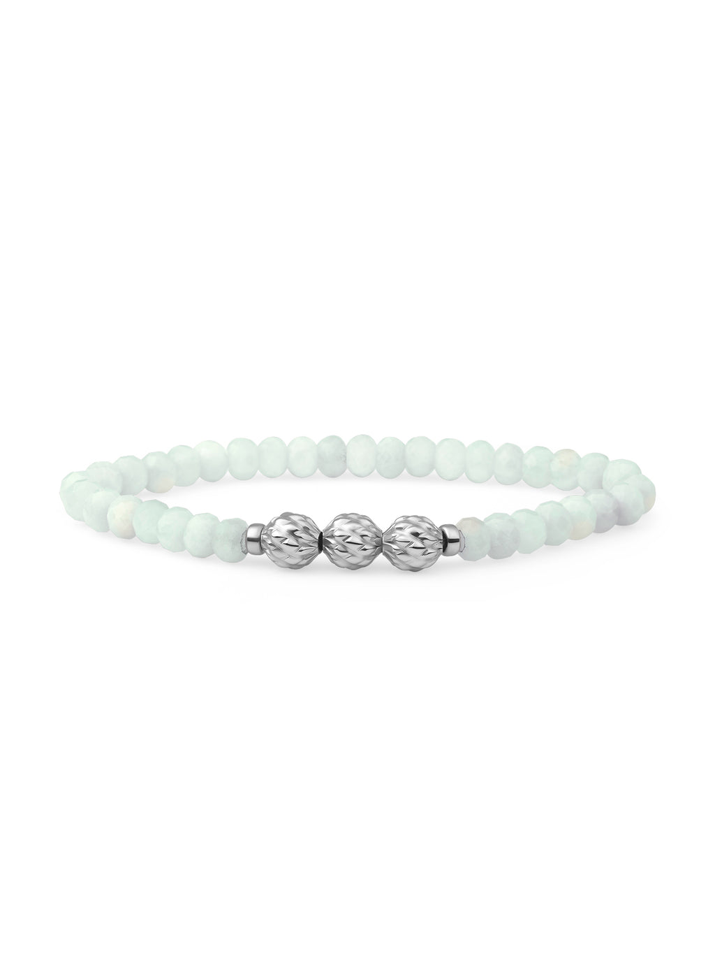 Fuse Beads Armband Opalite - Rhodium Plated
