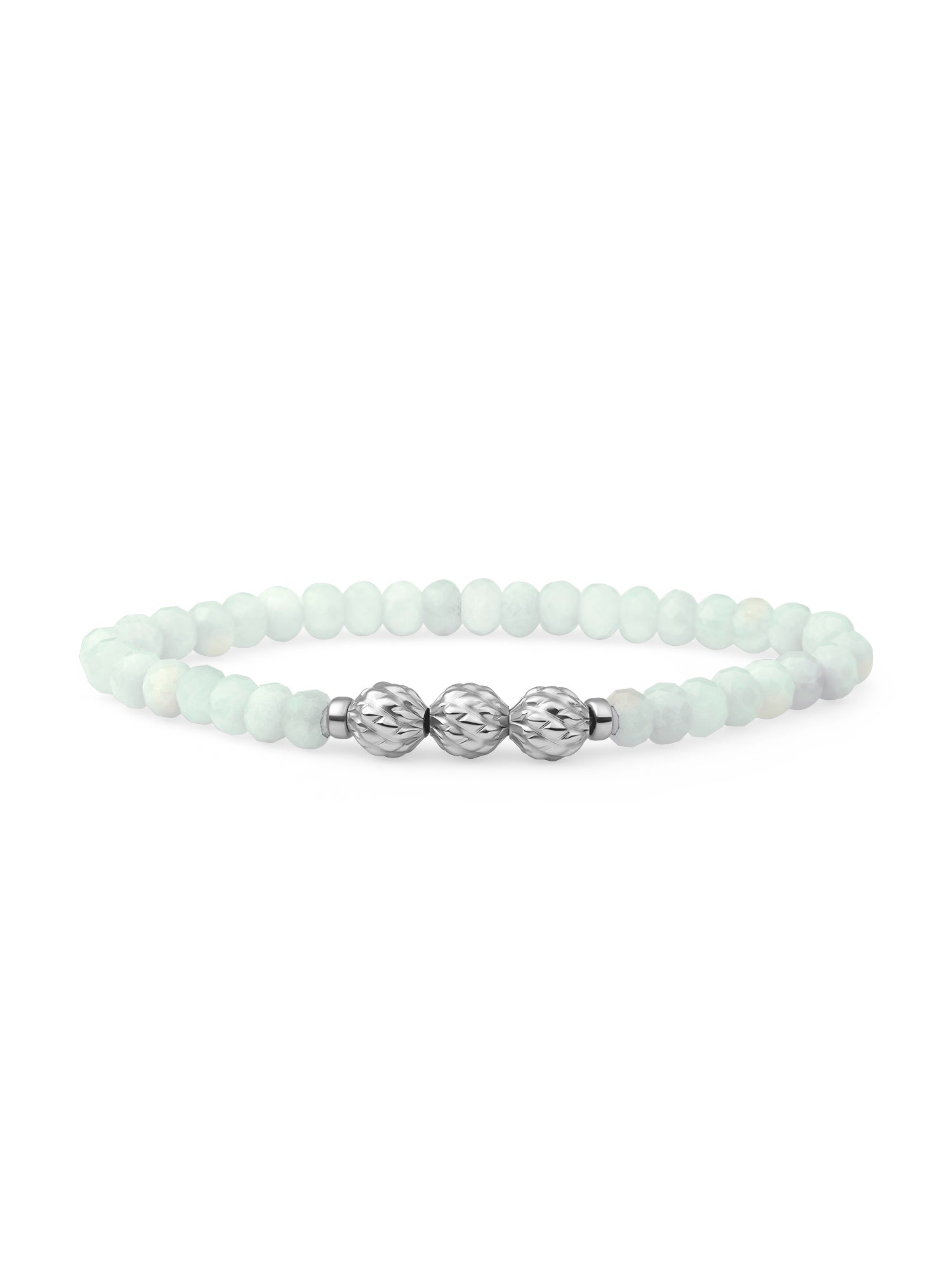 Fuse Beads Armband Opalite - Rhodium Plated
