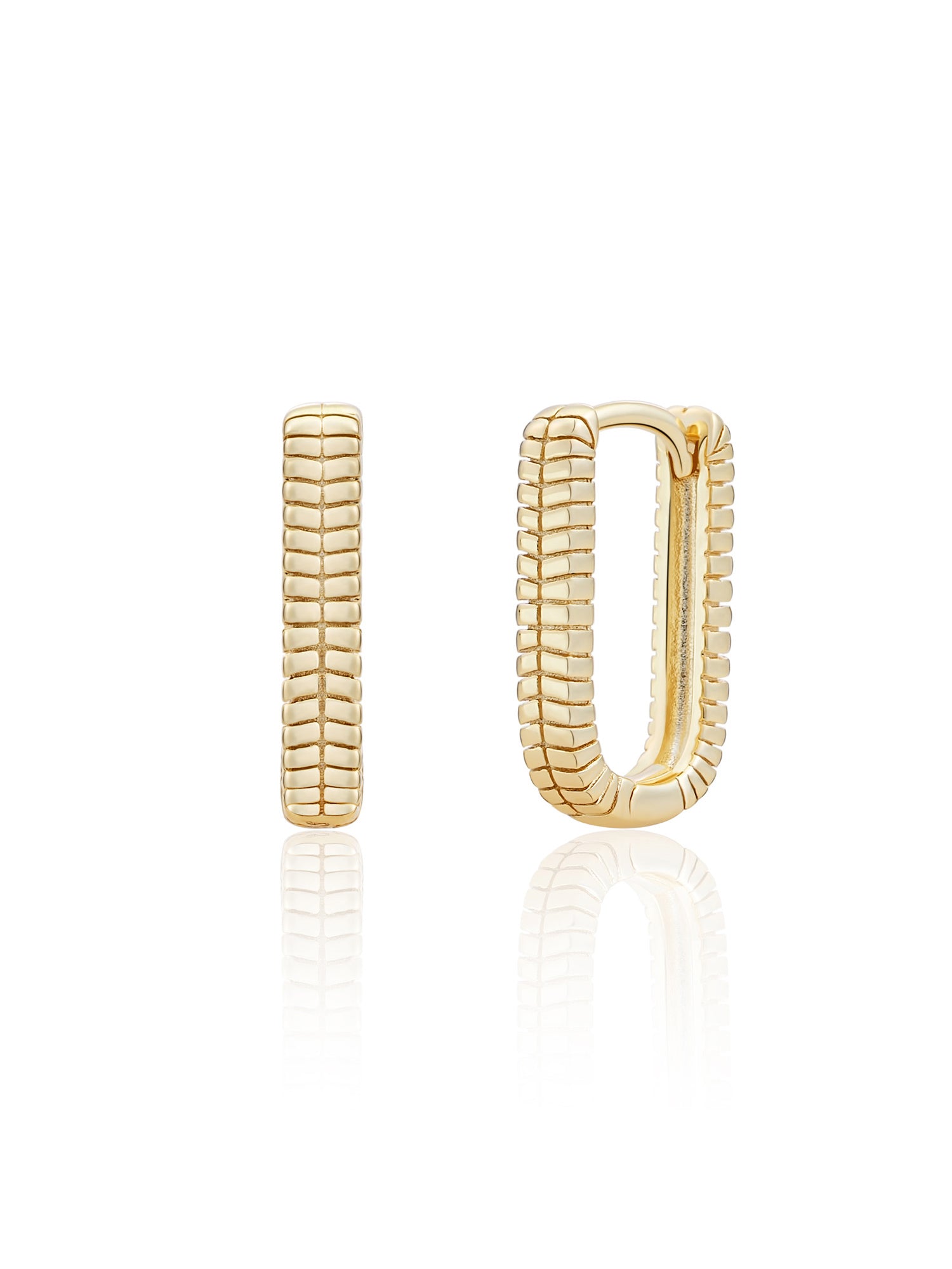 Square Creolen - Gold Plated