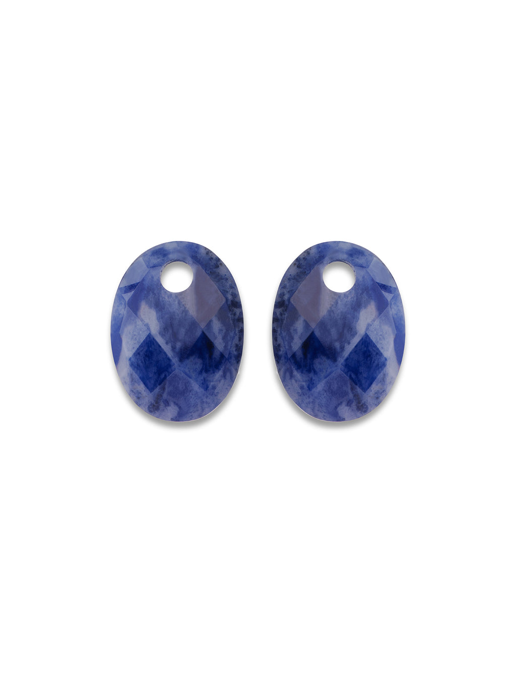 Oorbel Edelstenen Medium Oval Sodalite - Oorbel Edelstenen Medium Oval Sodalite