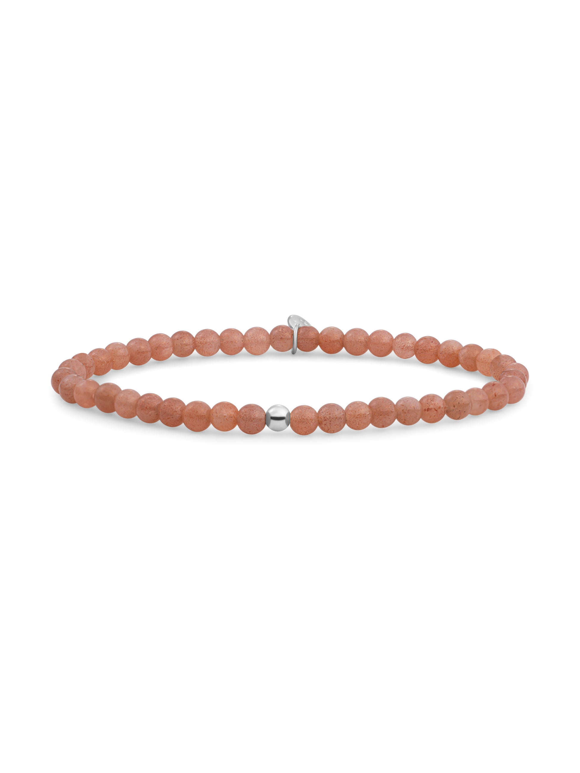 Saturn Armband Small Sunstone - Rhodium Plated
