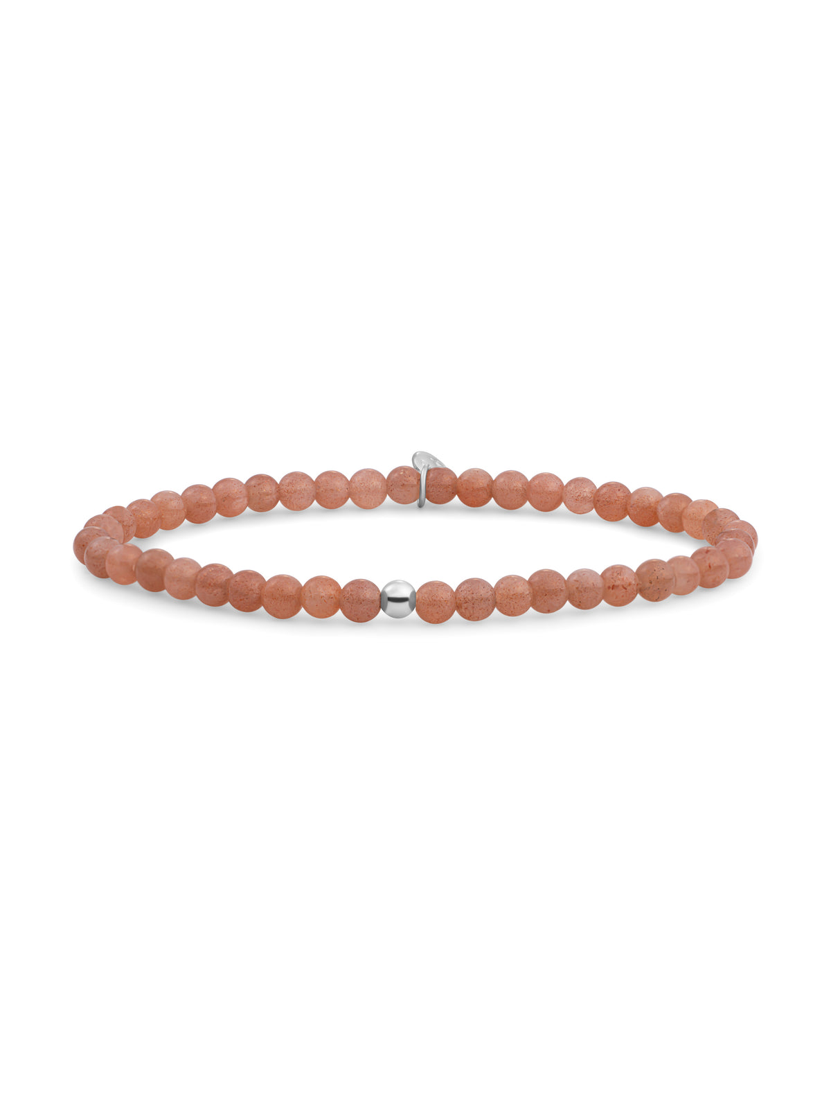 Saturn Armband Small Sunstone - Rhodium Plated