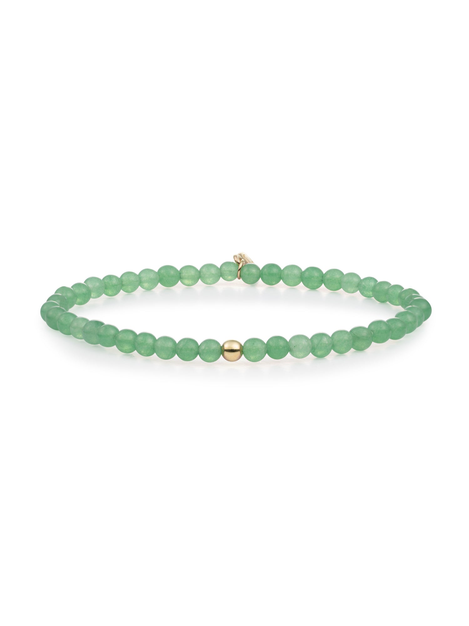 Saturn Armband Small Green Aventurine - Gold Plated