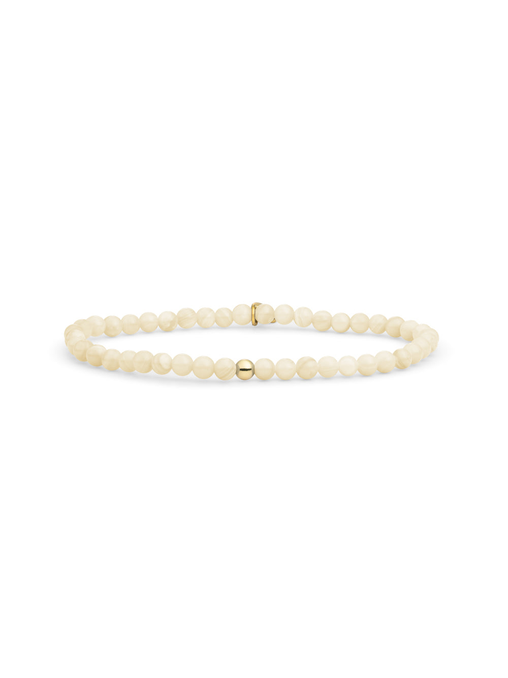 Saturn Armband Small Beige Agate - Gold Plated