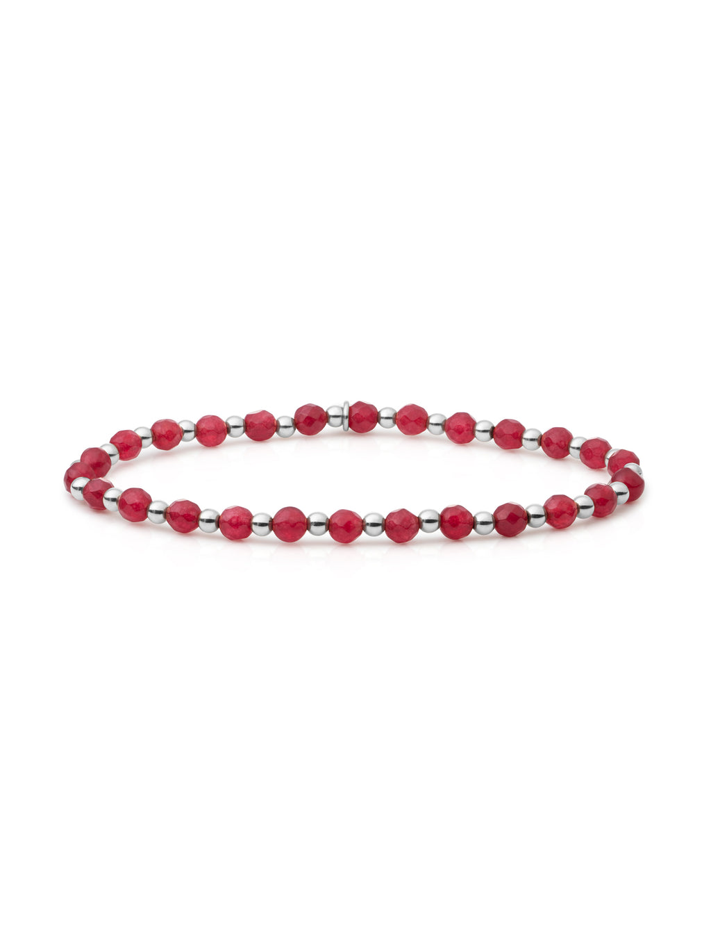 Interstellar Armband Red Jade - 0.00 / 0.00 / Rhodium Plated