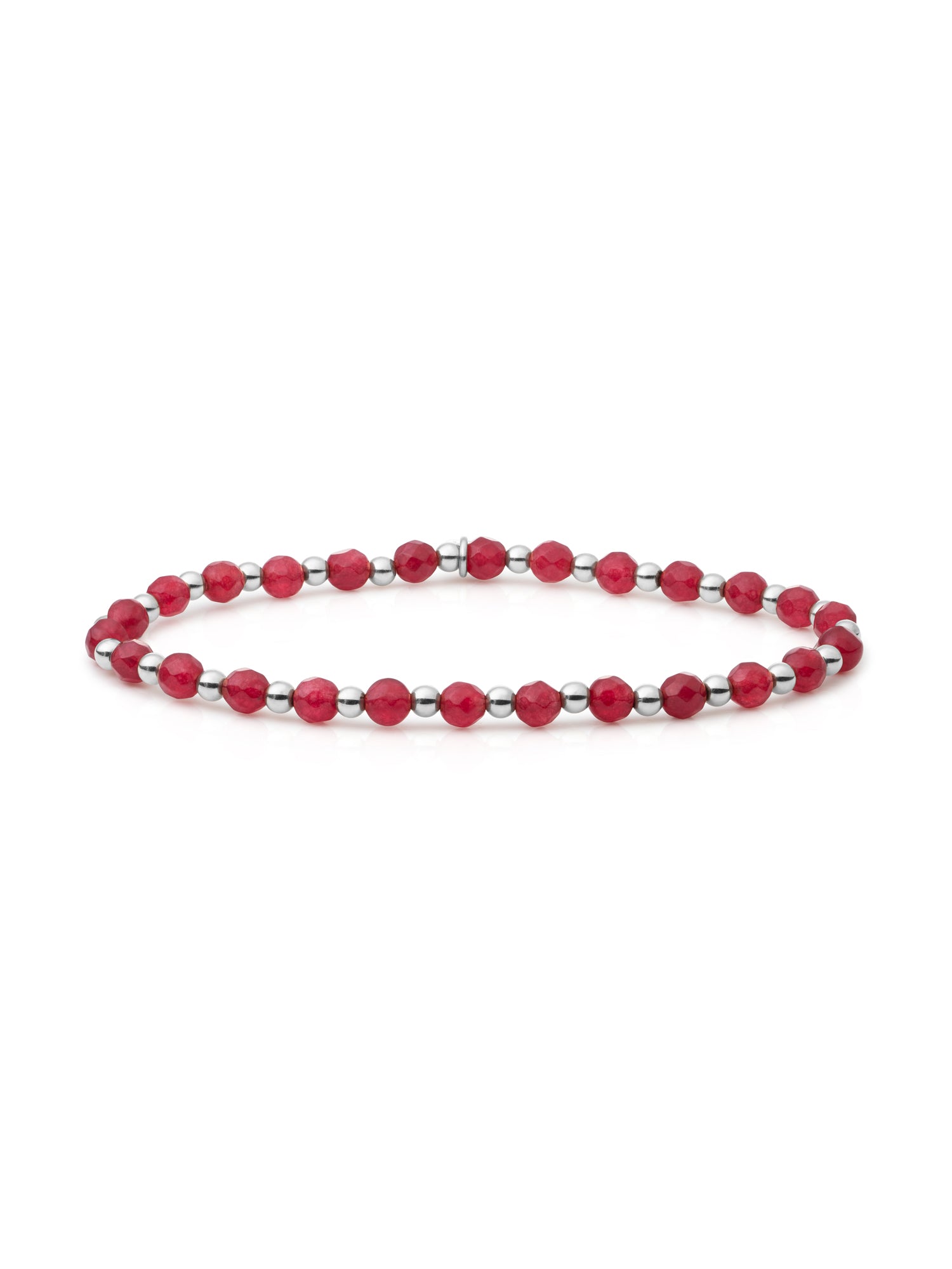 Interstellar Armband Red Jade - Rhodium Plated