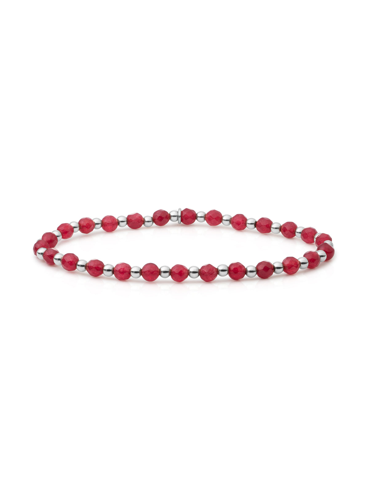 Interstellar Armband Red Jade - Rhodium Plated