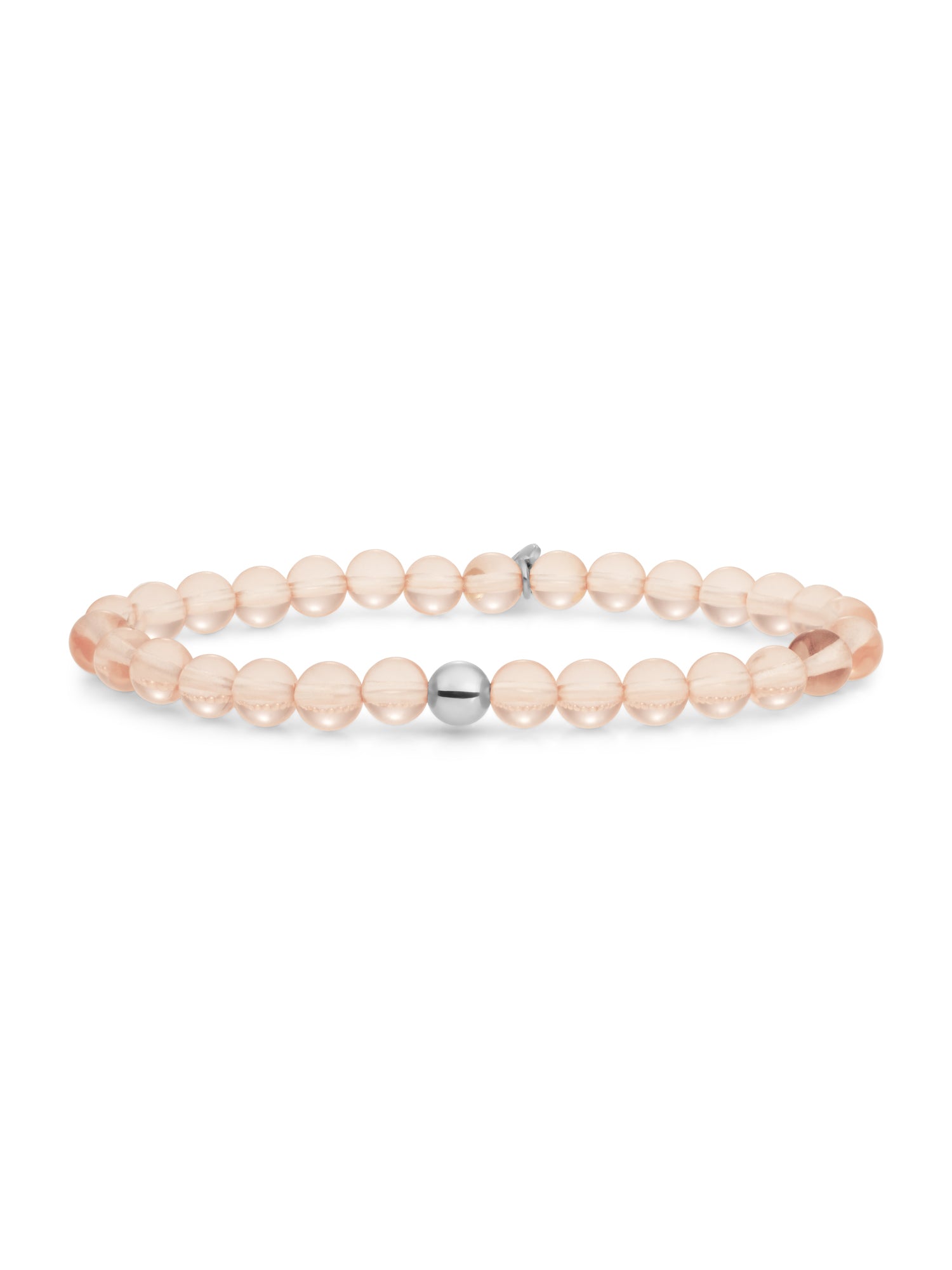 Saturn Armband Large Champagne Quartz - Rhodium Plated
