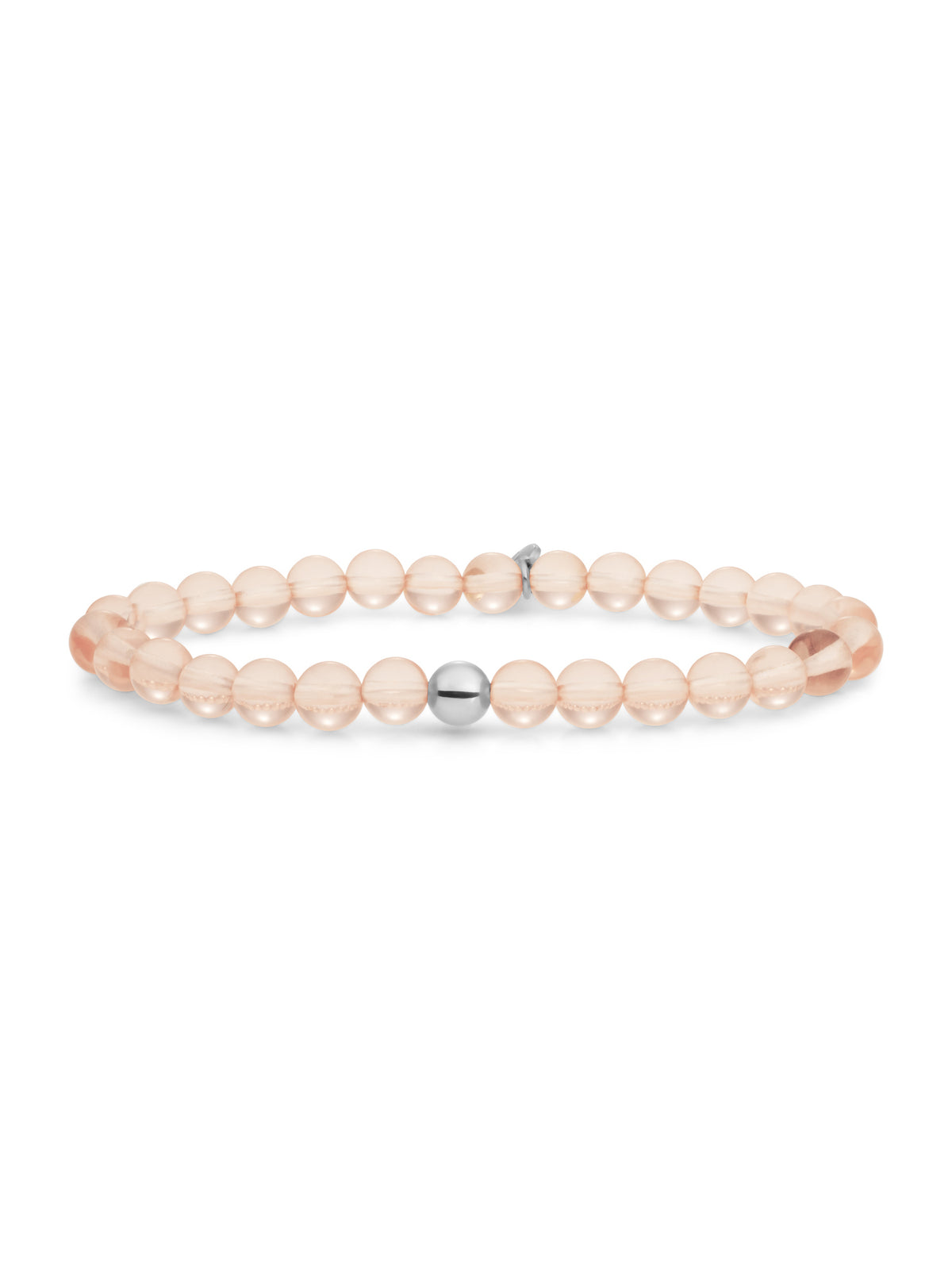 Saturn Armband Large Champagne Quartz - Rhodium Plated