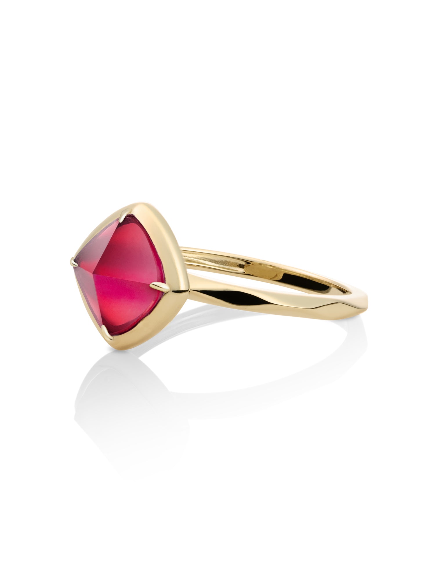 Edge Ring Fuchsia Quartz 9K Goud - 58
