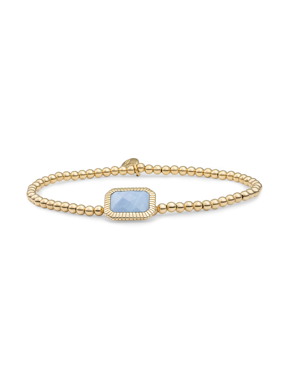 Baguette Armband Blue Lace Agate - Gold Plated