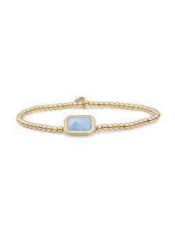 Baguette Armband Blue Lace Agate - Gold Plated