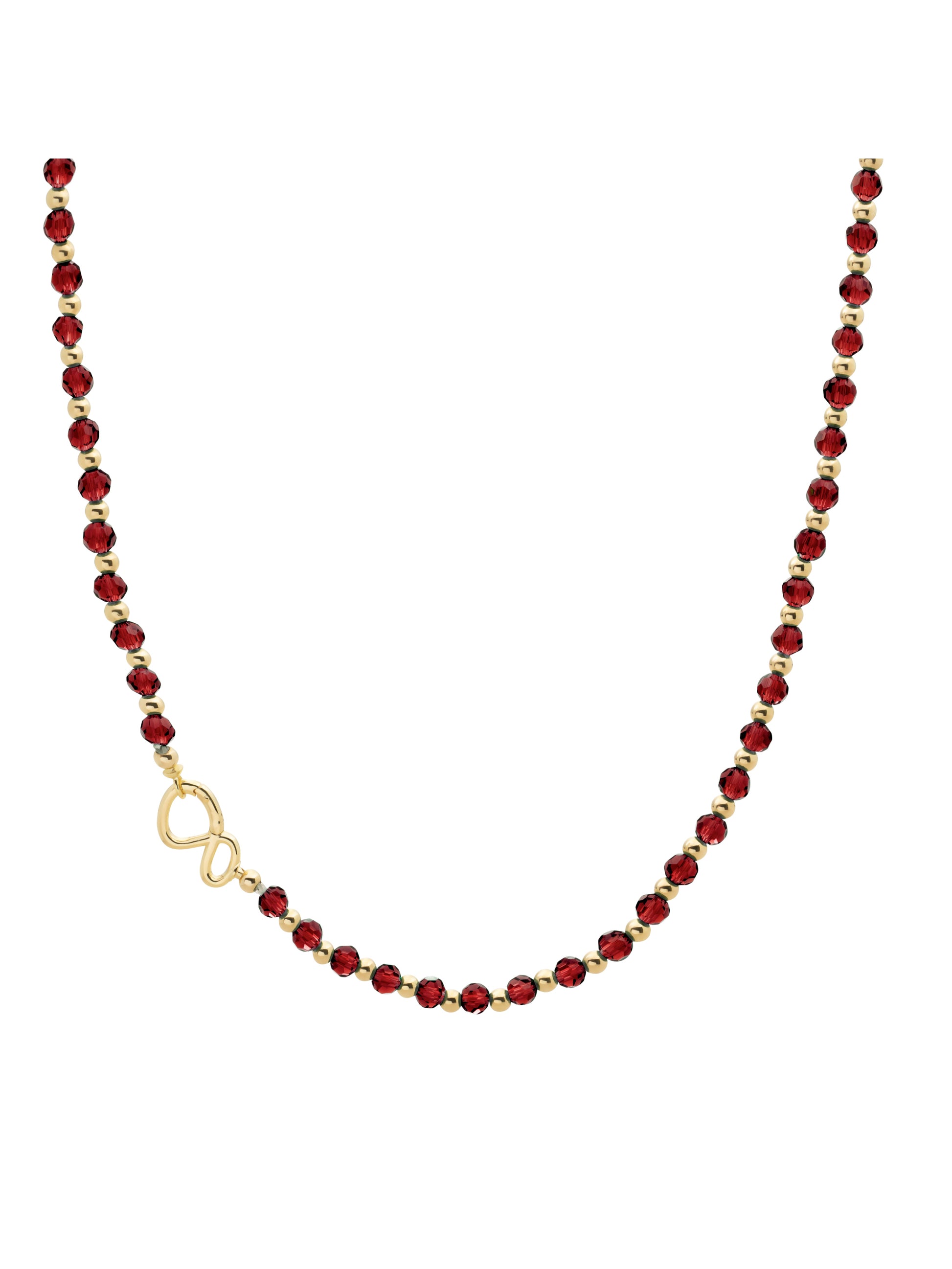 Link Ketting Ruby Quartz Goud Kleurig - 42cm