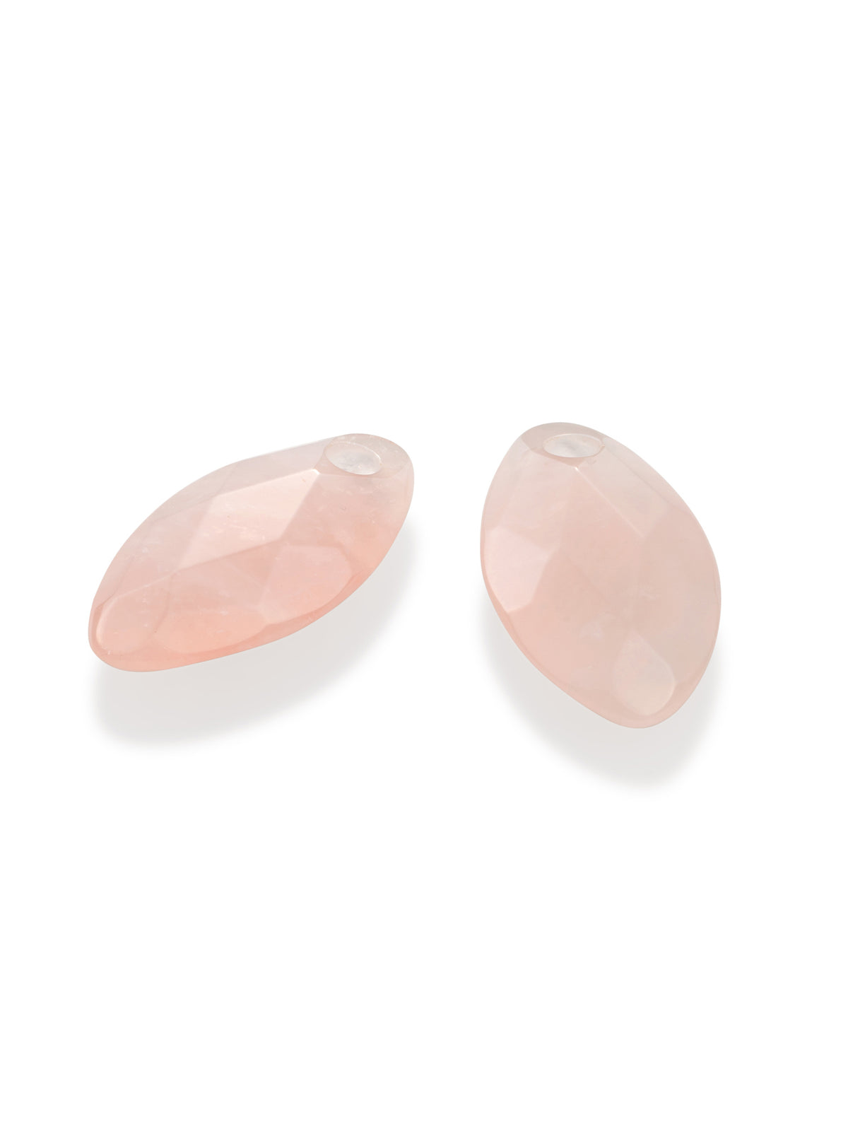 Oorbel Edelstenen Leaf Rose Quartz - Oorbel Edelstenen Leaf Rose Quartz