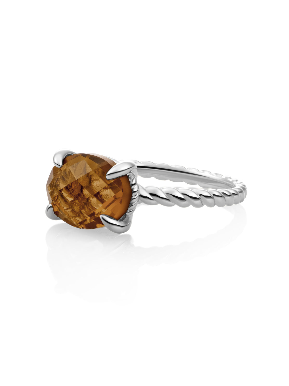 Twist Ring Smoky Quartz Zilver - 58