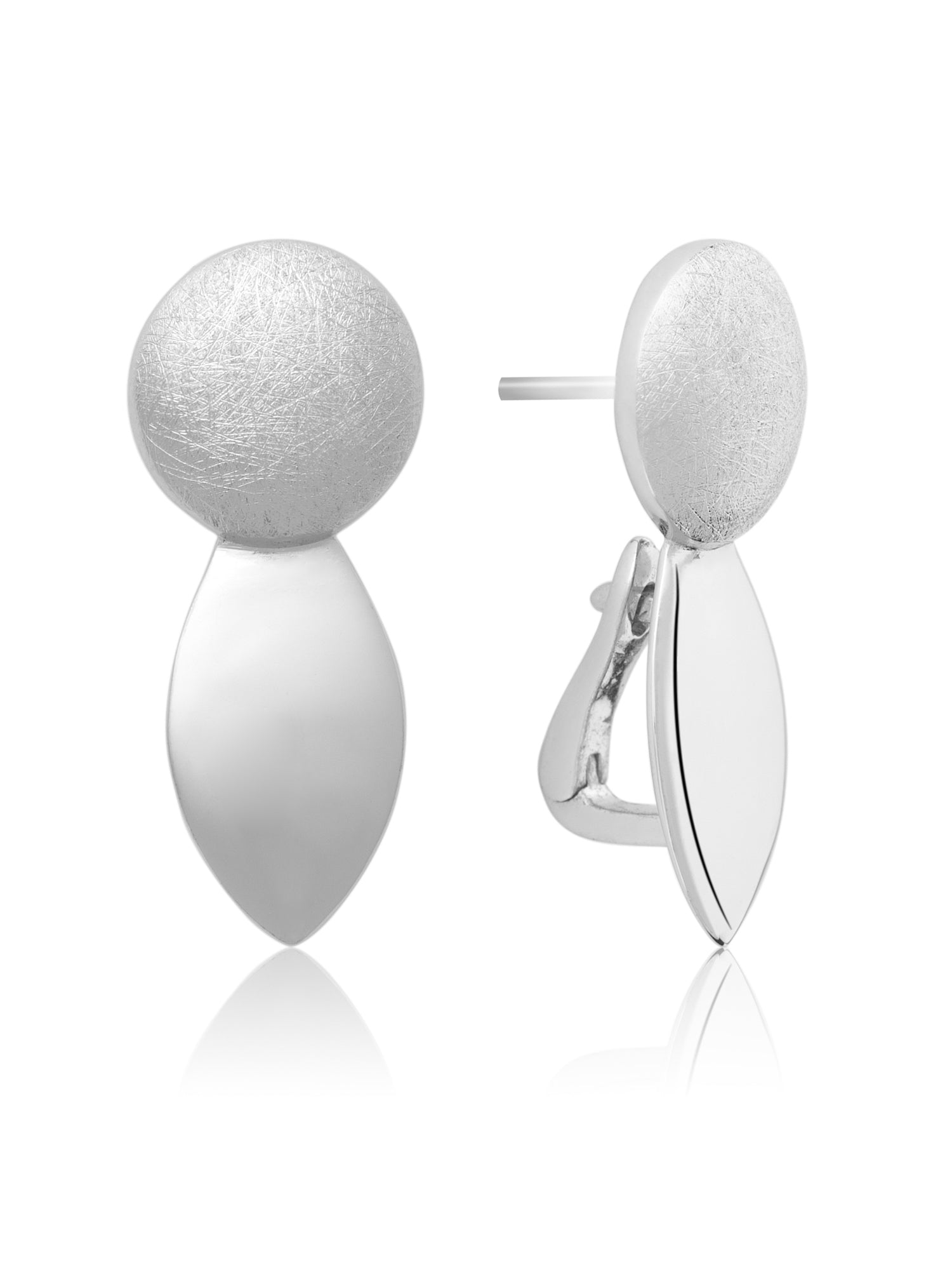 Core Push Back Oorbellen - Rhodium Plated