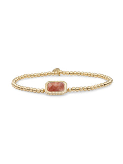 Baguette Armband Sunstone - 925 Sterling Zilver + Gold Filled / Gold Plated