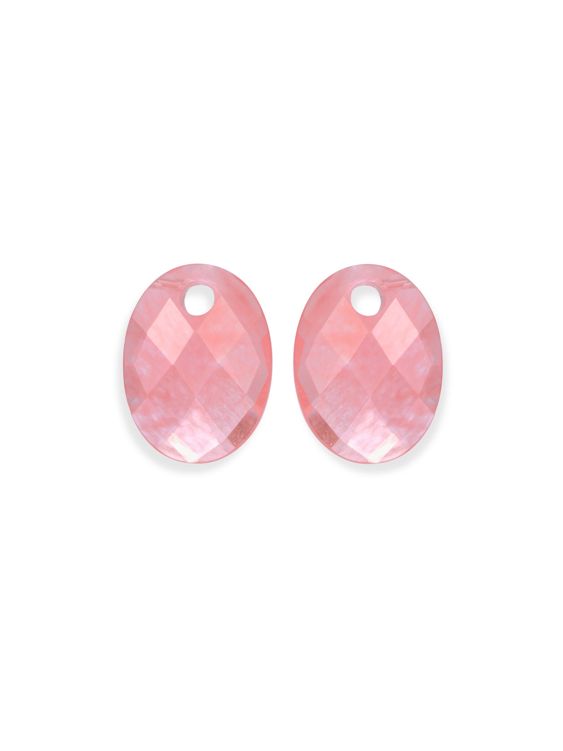 Oorbel Edelstenen Medium Oval Cherry Quartz - Oorbel Edelstenen Medium Oval Cherry Quartz