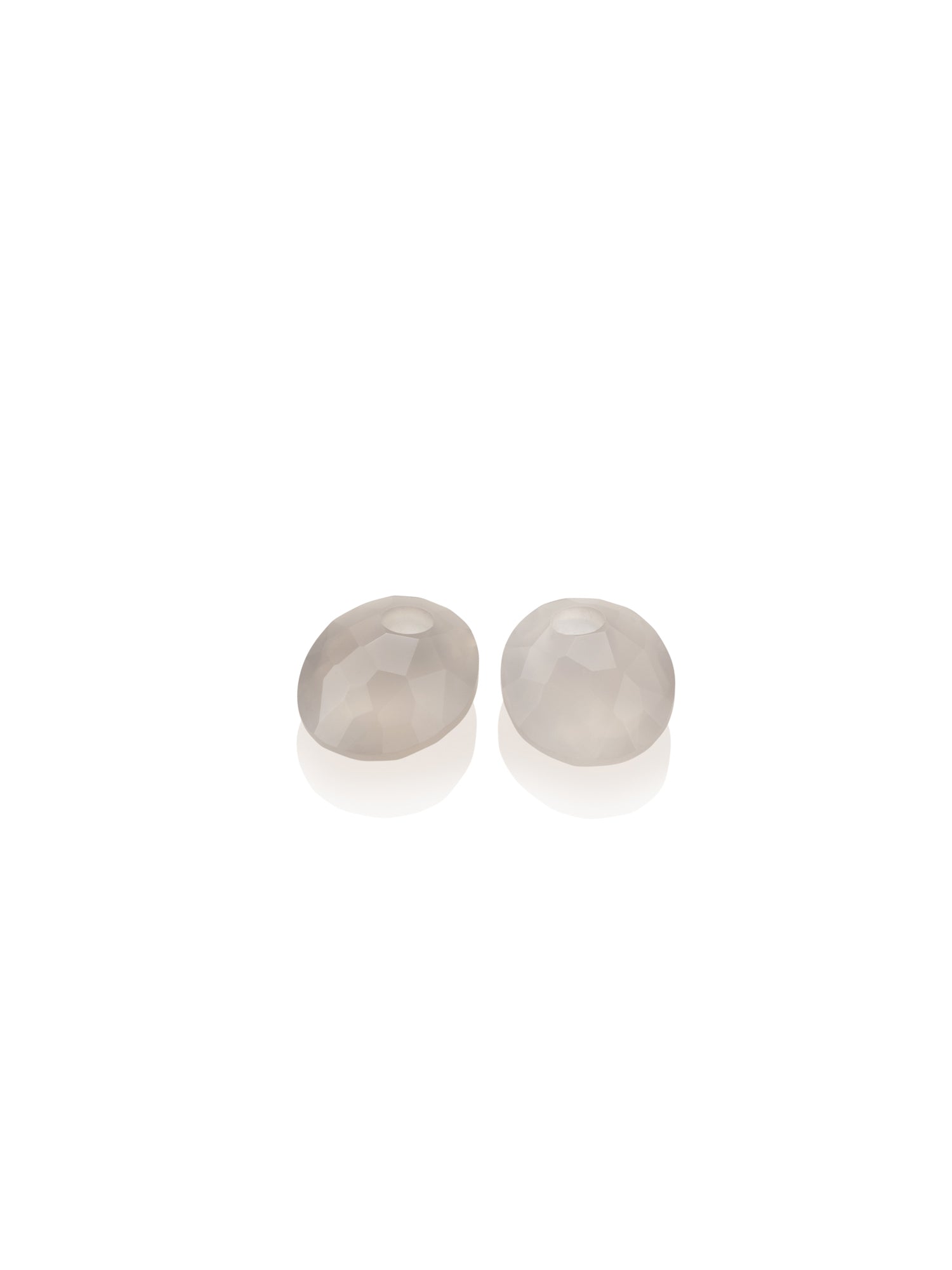 Oorbel Edelstenen Small Oval Grey Agate - Oorbel Edelstenen Small Oval Grey Agate