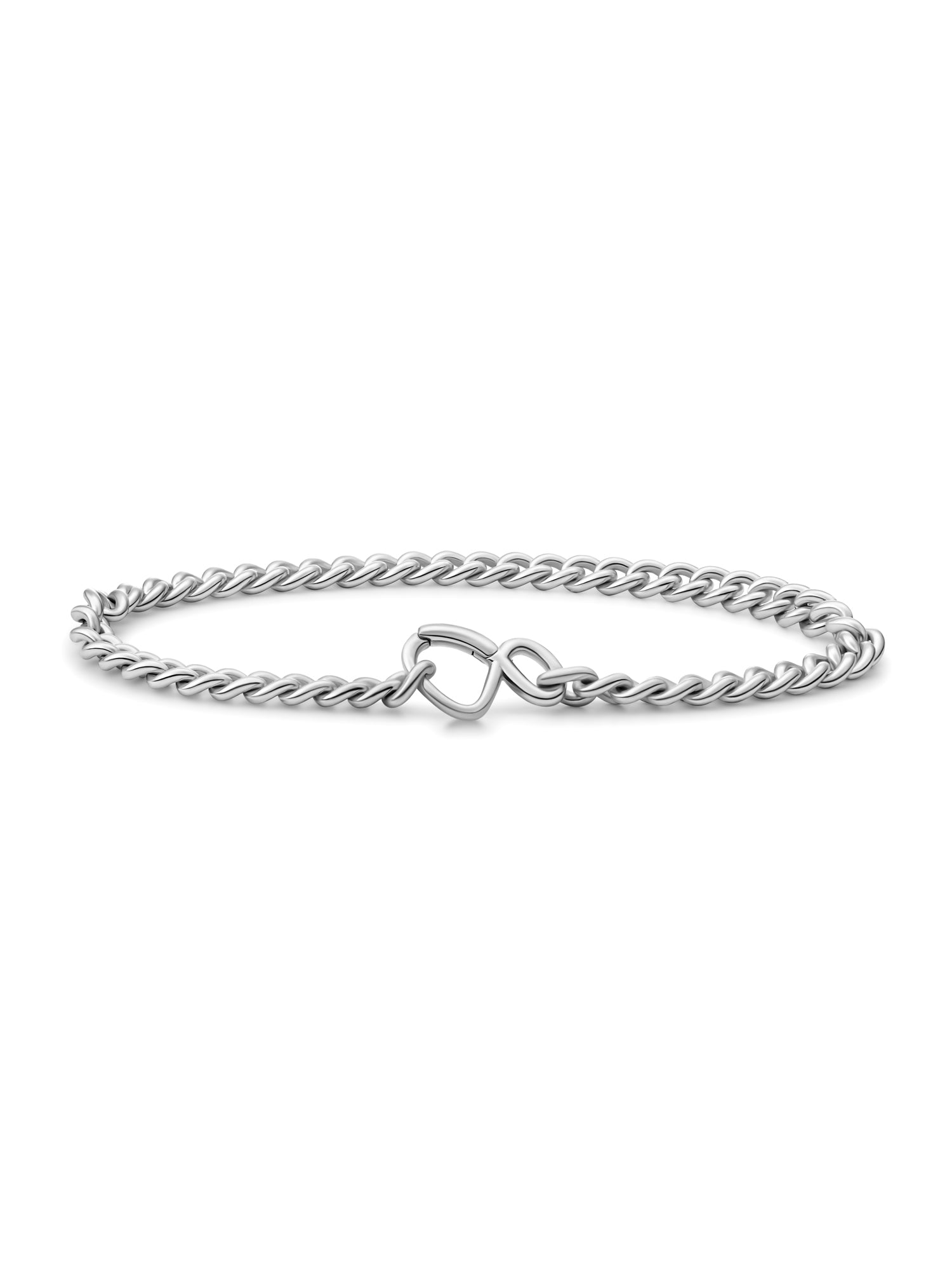 Curb Chain Armband - Rhodium Plated / S