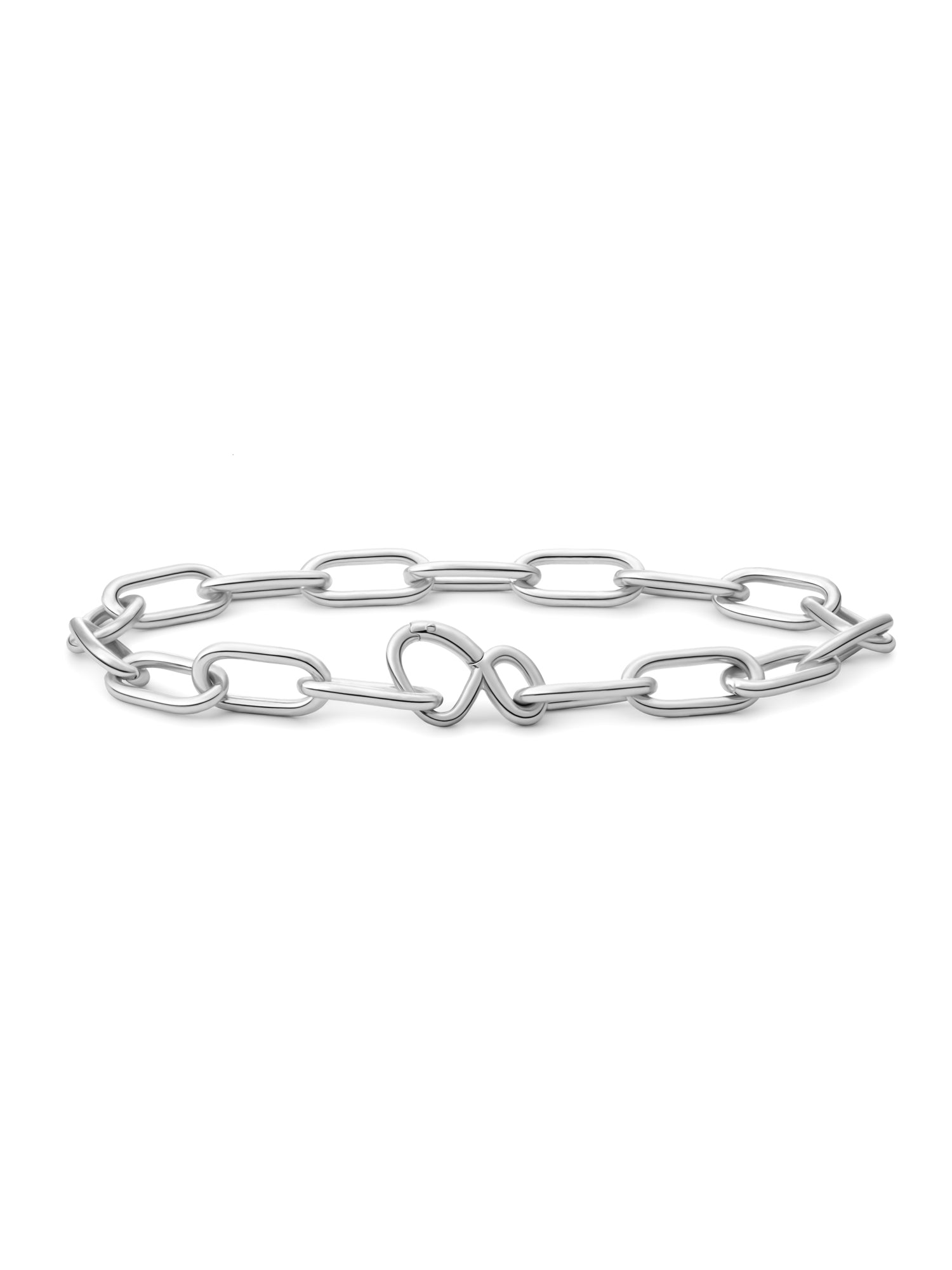 Long Link Armband - Rhodium Plated / M