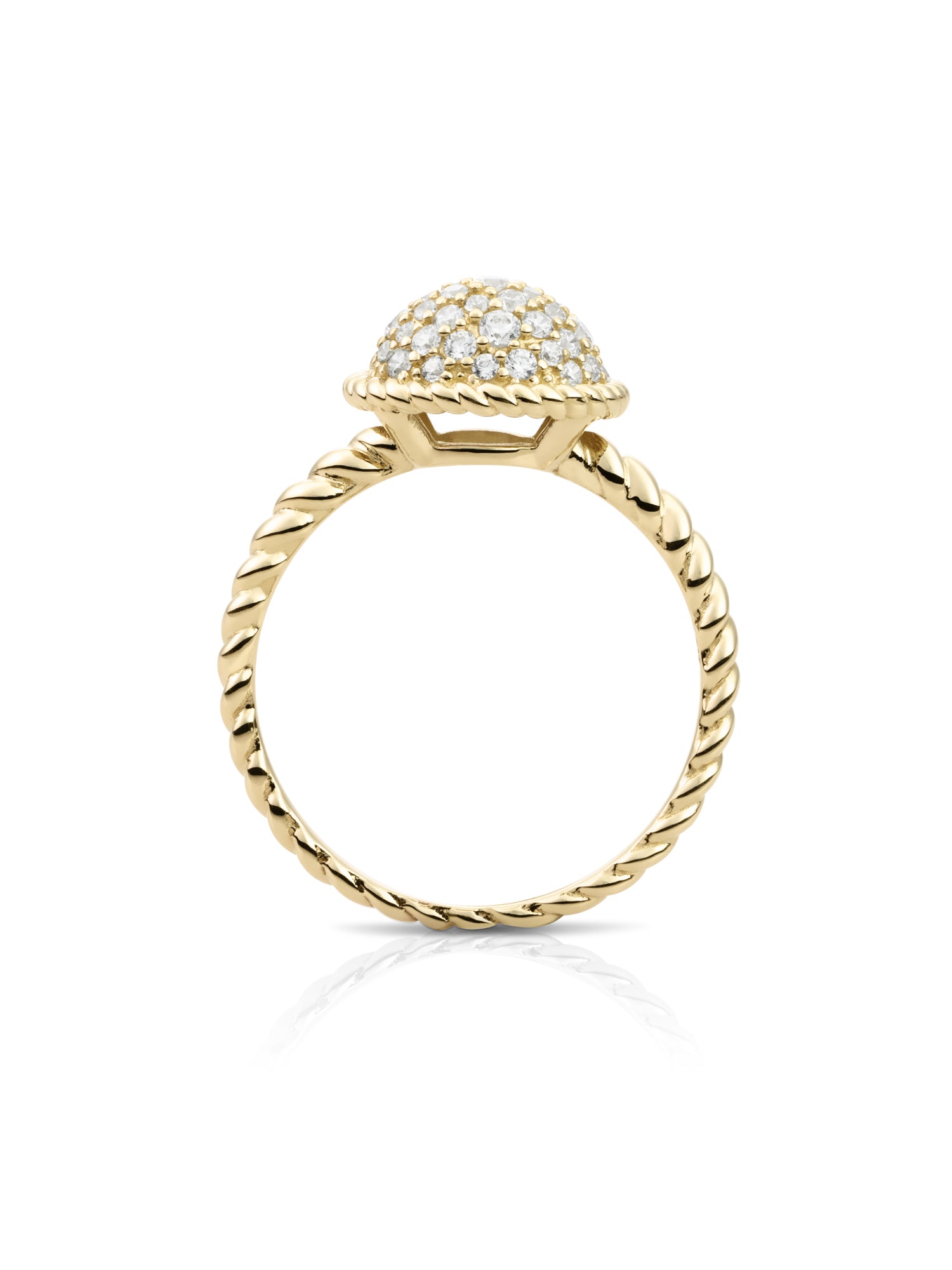 Twist Ring Zirconia 9K Goud