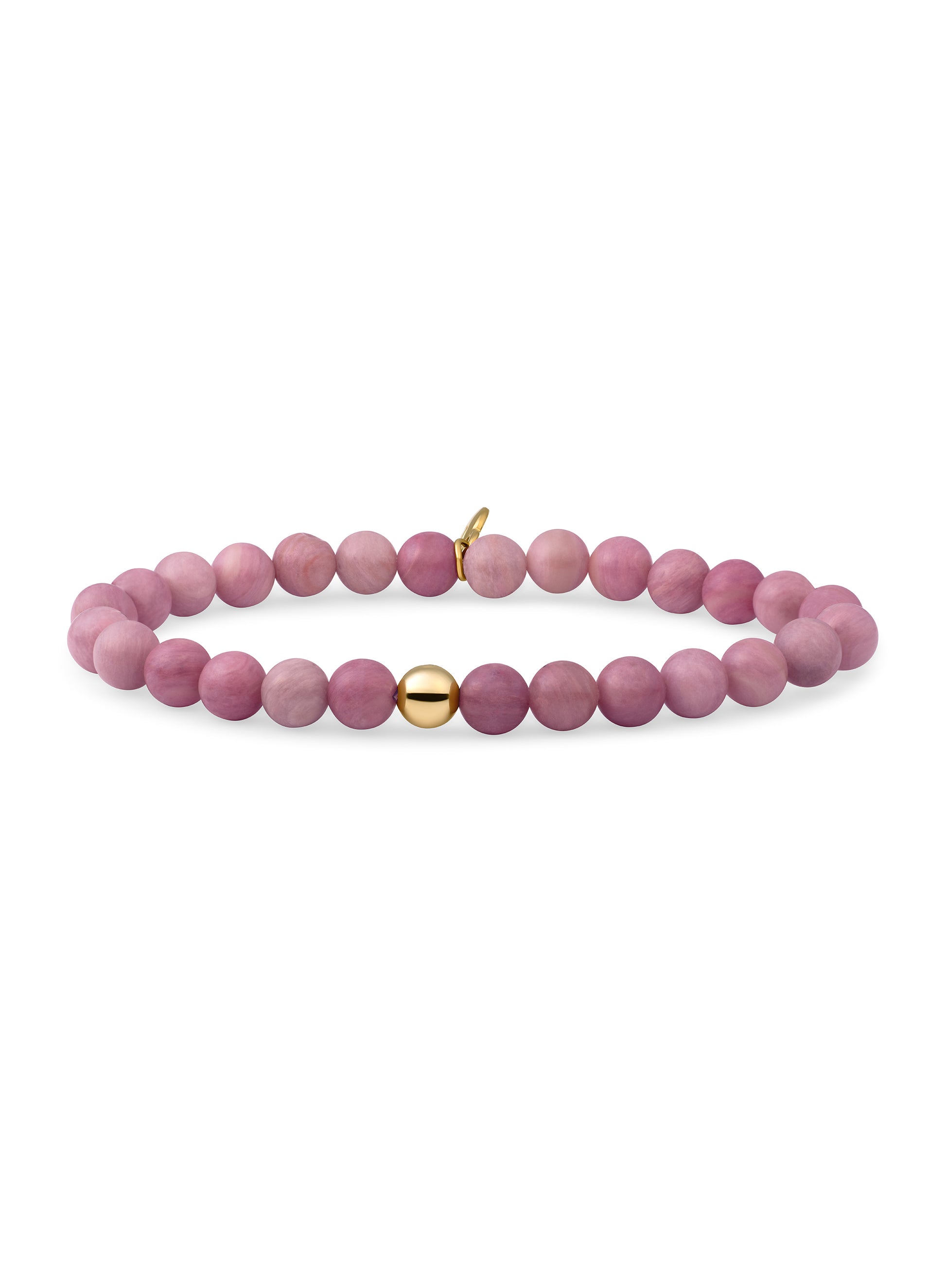 Saturn Armband Large Pink Rhodonite - Gold Plated