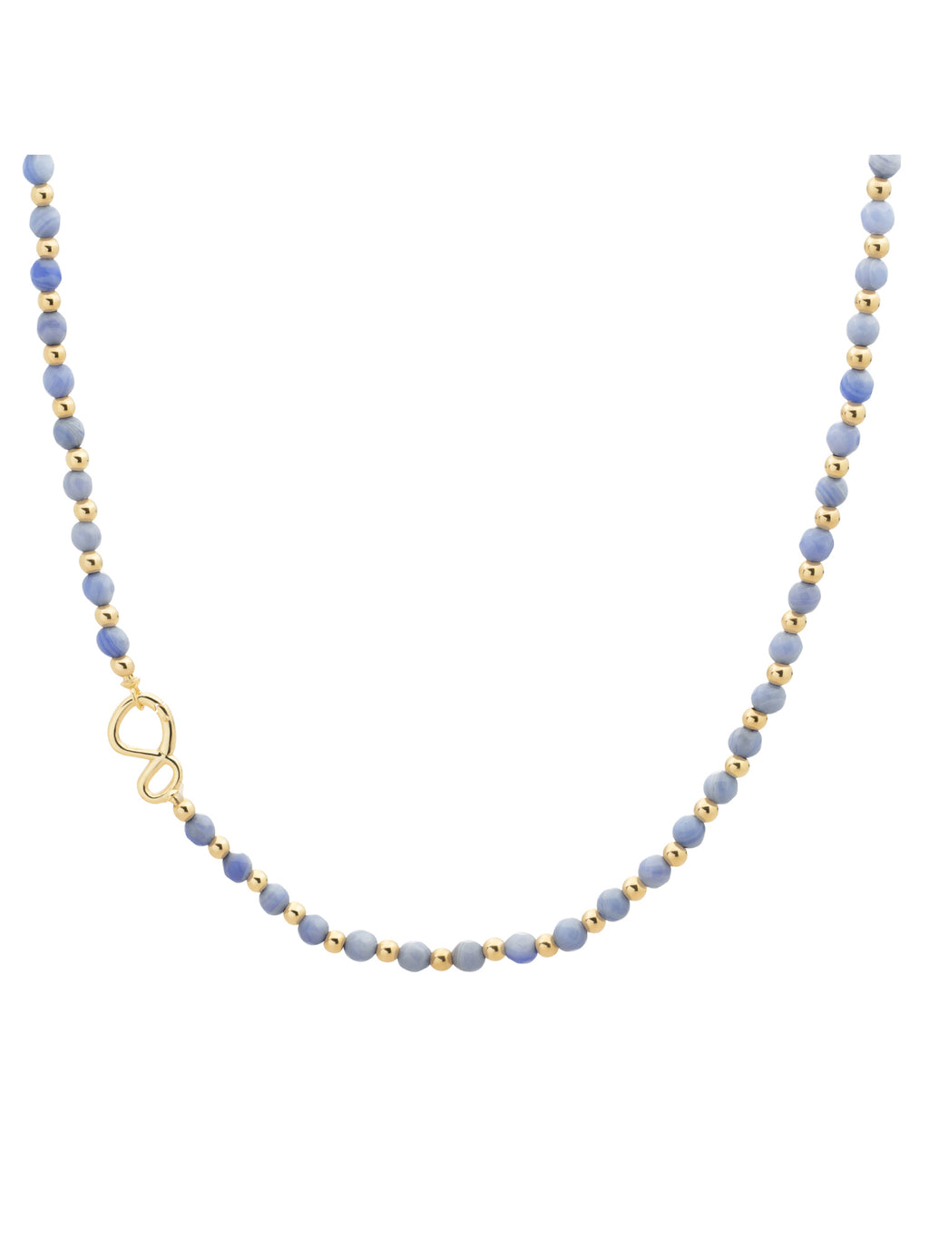 Link Ketting Blue Lace Agate Goud Kleurig - 119.95 / 49.98 / 45cm
