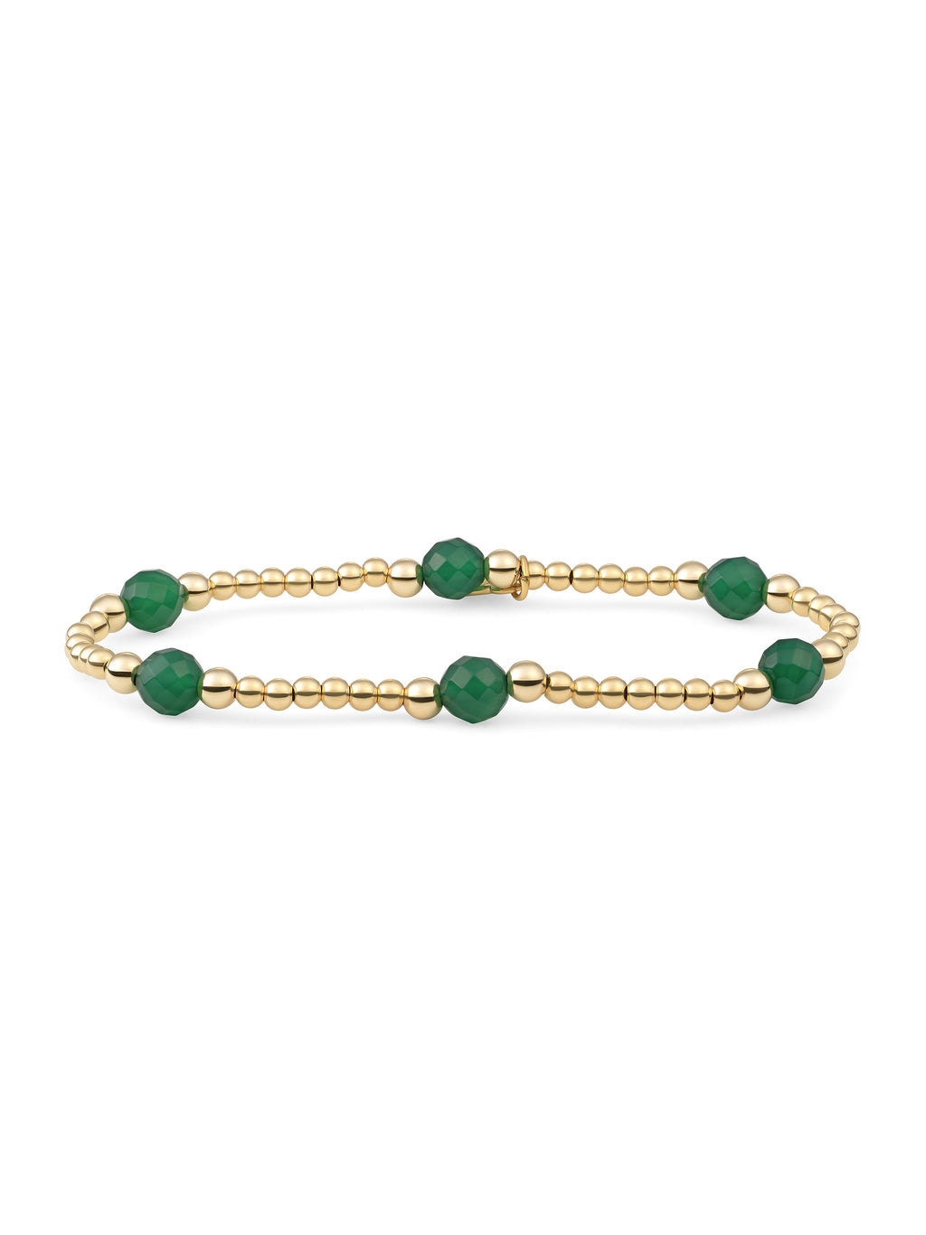Reverse Bold Mix Armband Green Onyx - 0.00 / 0.00 / Gold Plated