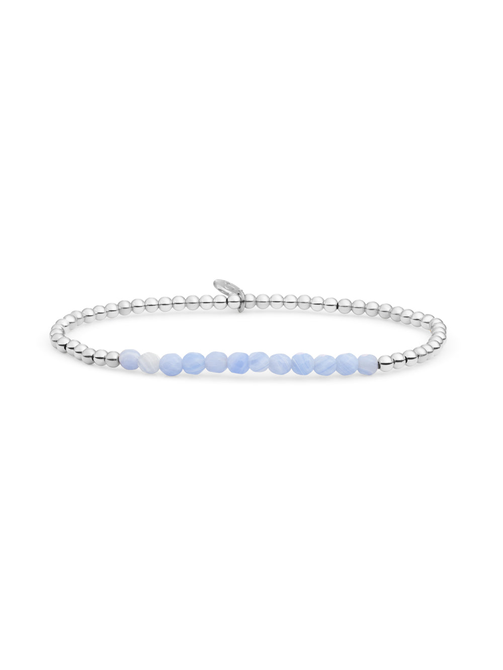 Universe Armband Blue Lace Agate - Rhodium Plated