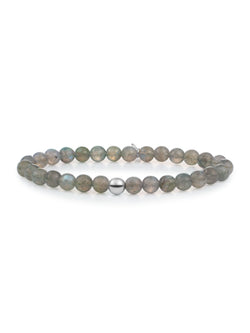 Saturn Armband Large Labradorite - Rhodium Plated