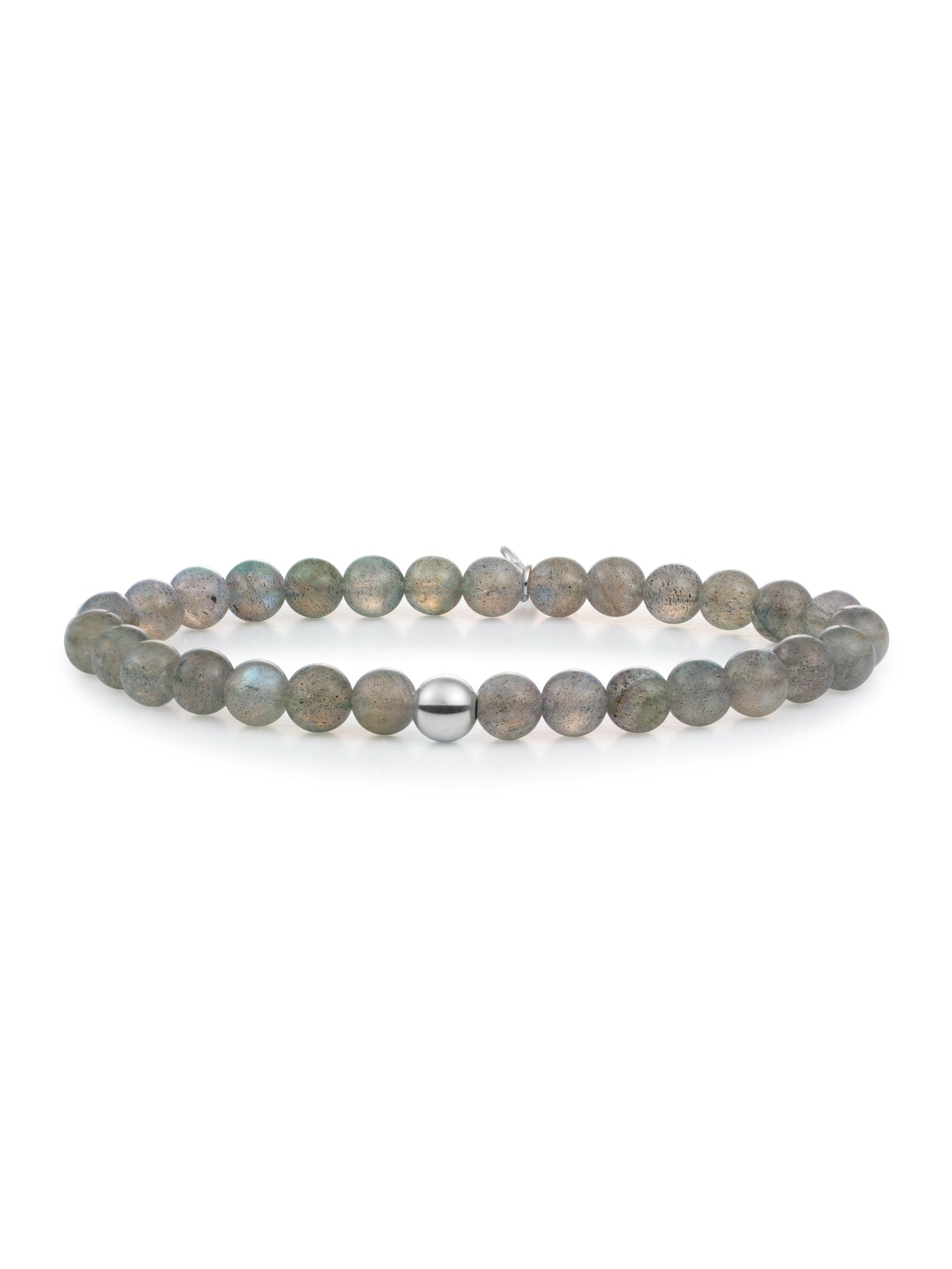 Saturn Armband Large Labradorite - Rhodium Plated