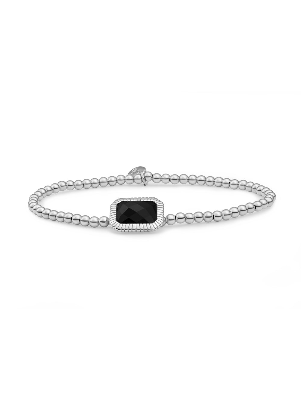 Baguette Armband Onyx - Rhodium Plated