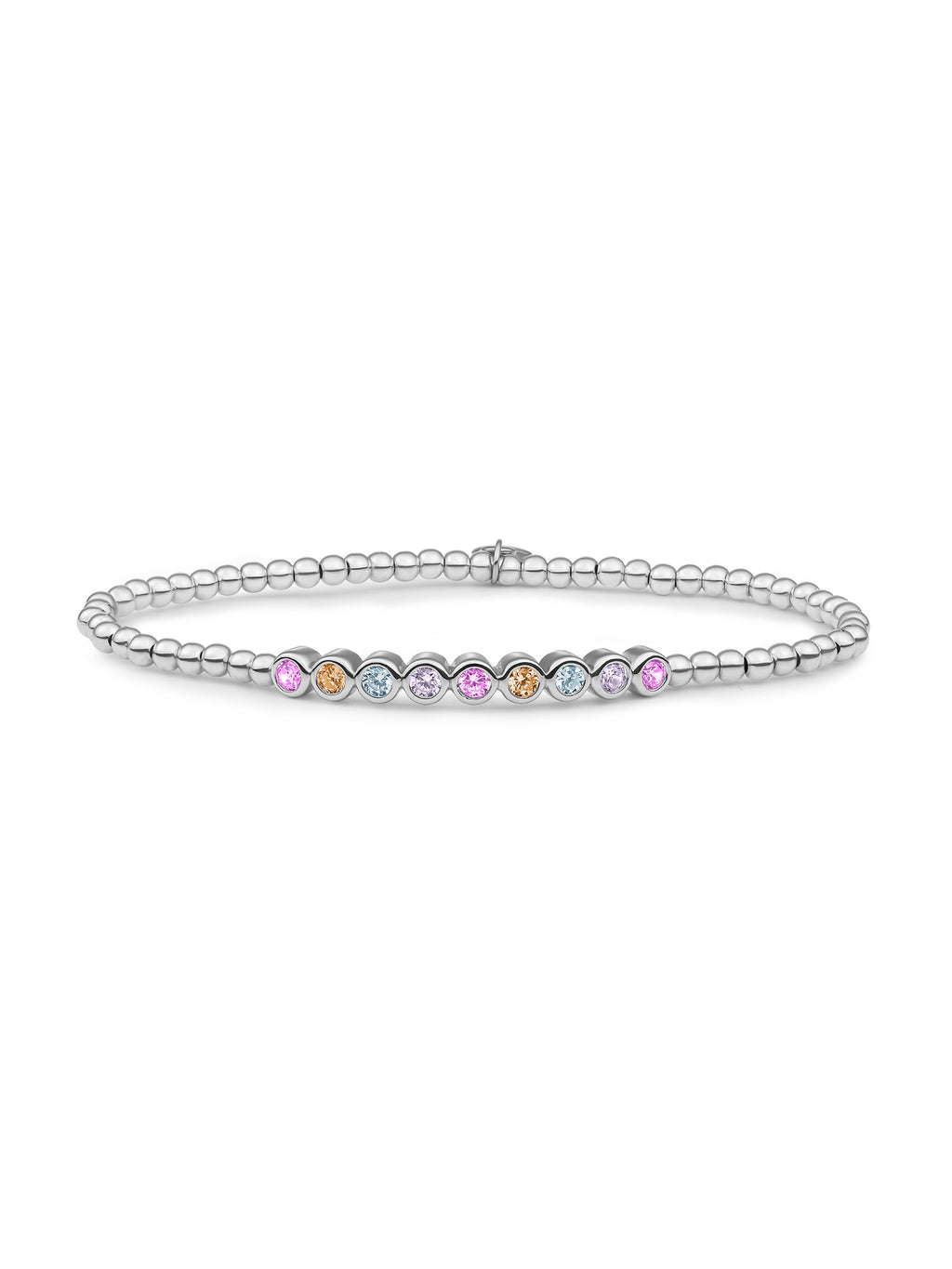 Crystal Tube Armband Zirconia Multicoloured - Pastel - 0.00 / 0.00 / Gold Plated