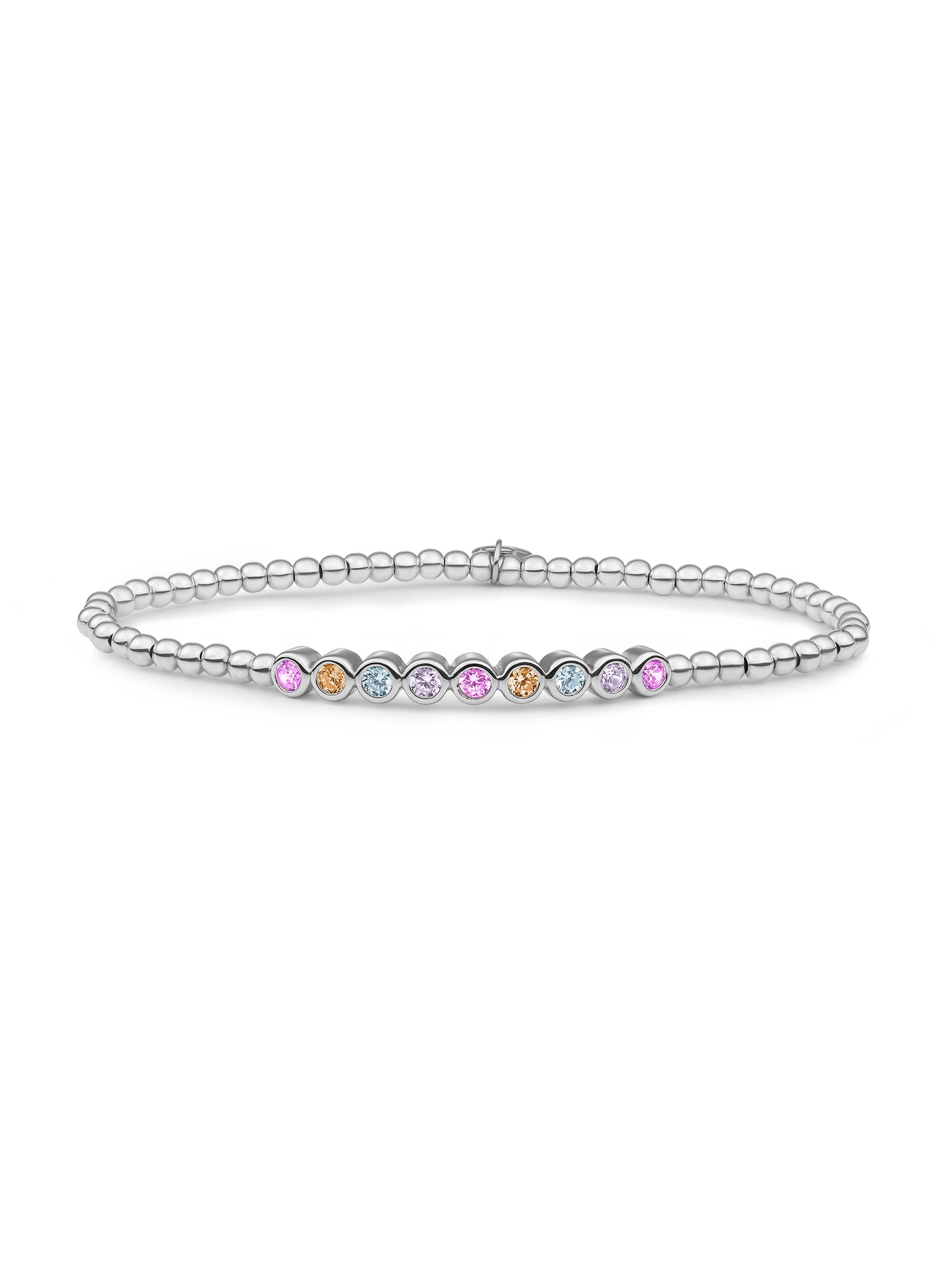 Crystal Tube Armband Zirconia Multicoloured - Pastel - Rhodium Plated