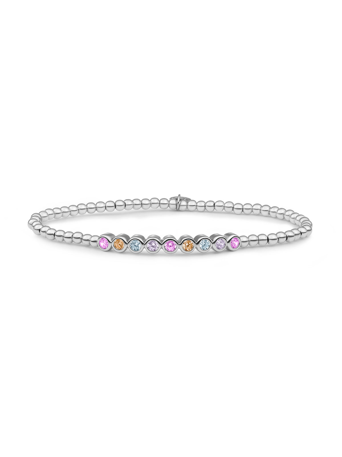 Crystal Tube Armband Zirconia Multicoloured - Pastel - Rhodium Plated