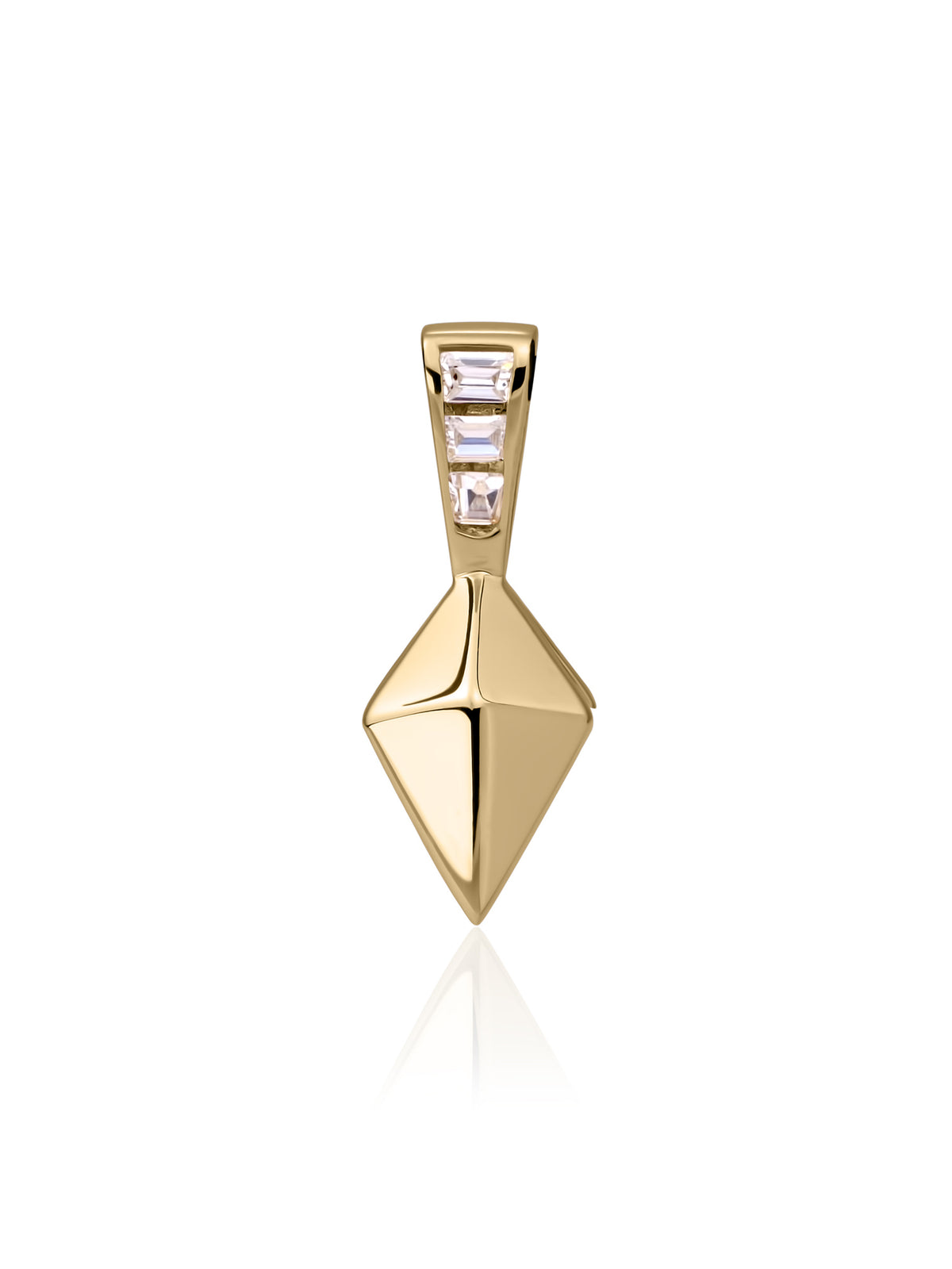 Pendant Pyramid Edge Zirconia - Gold Plated