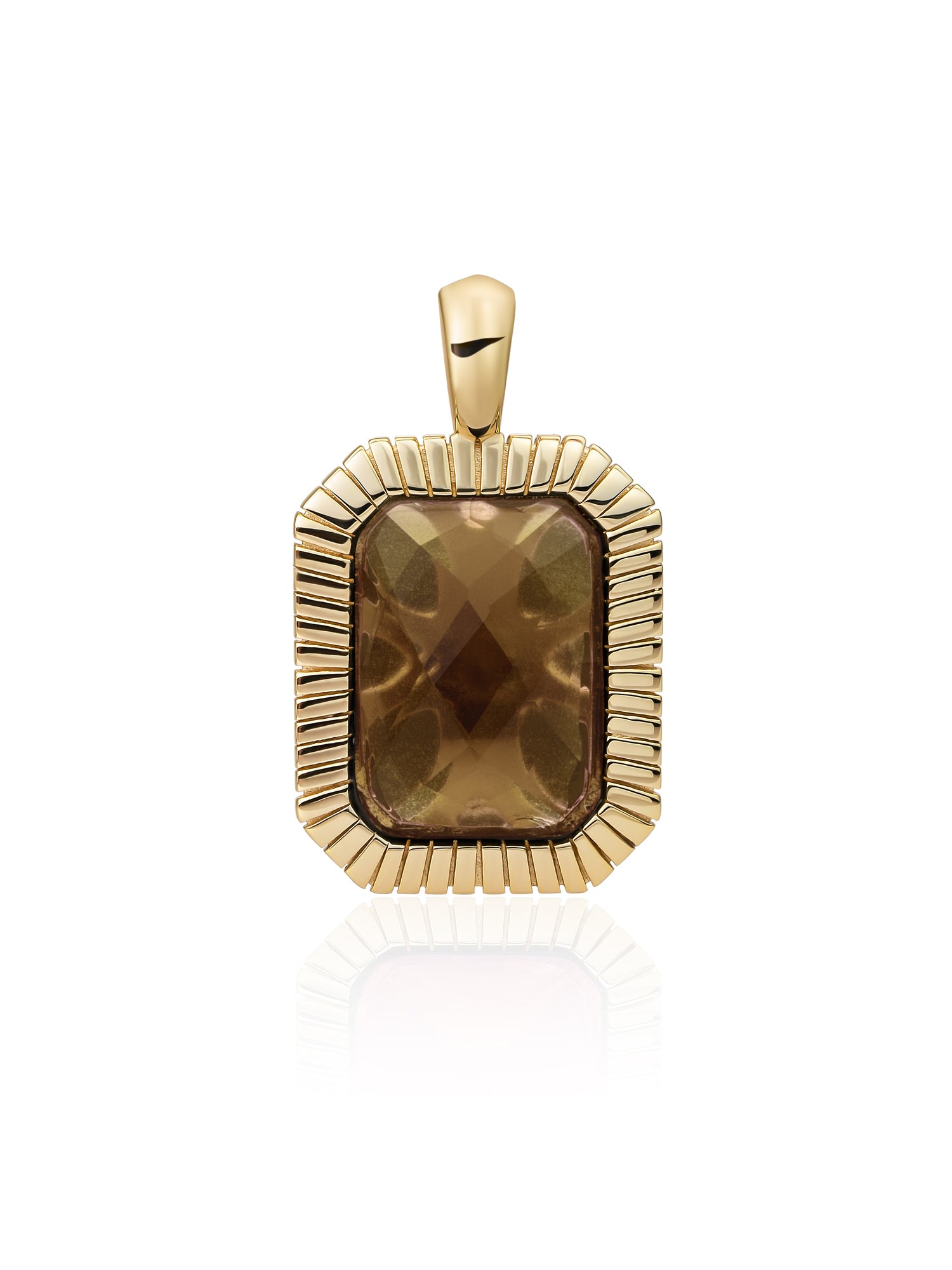 Baguette Pendant Smoky Quartz - Gold Plated