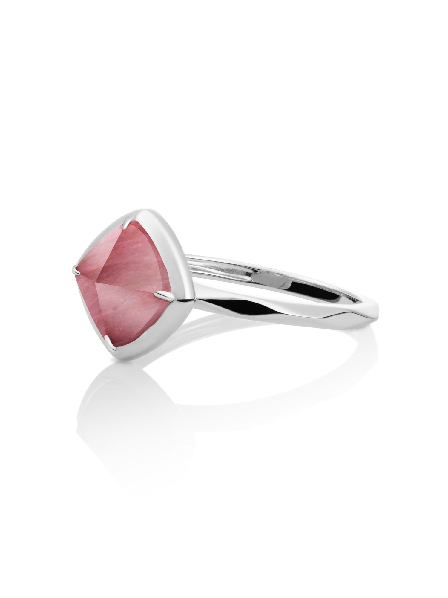 Edge Ring Pink Rhodonite Zilver - 54